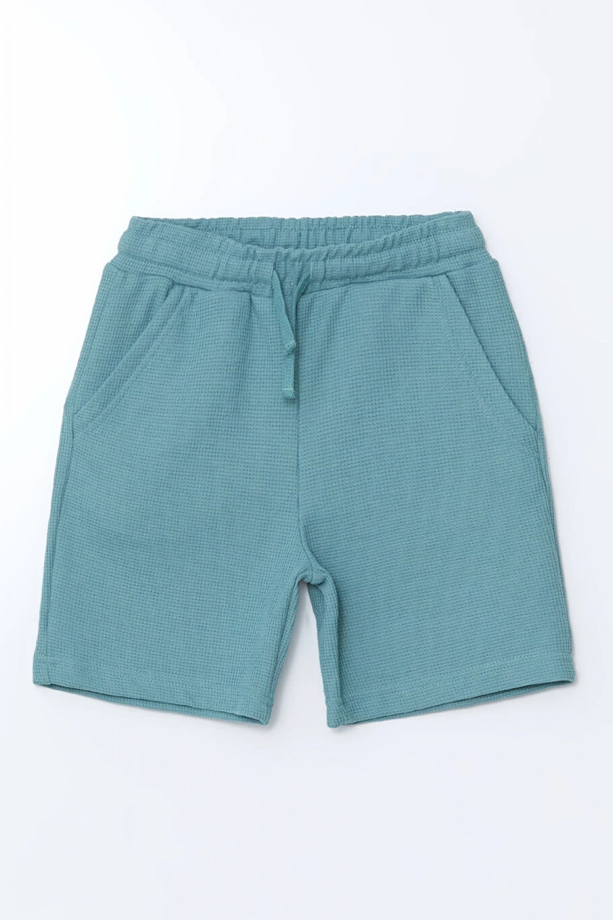 LCW Kids Yeşil Bisiklet Yaka Dokulu Erkek Çocuk Tişört Ve Şort