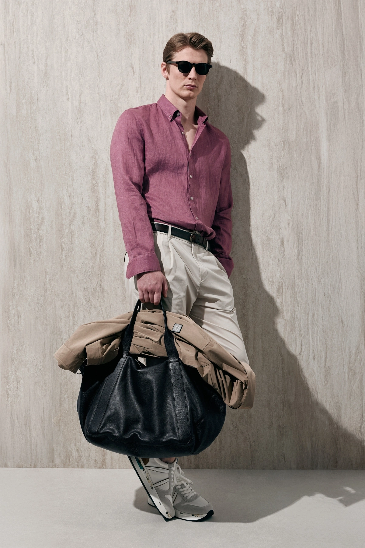 Lufian Pitaya Erkek Keten Gömlek Comfort Fit Gül Kurusu