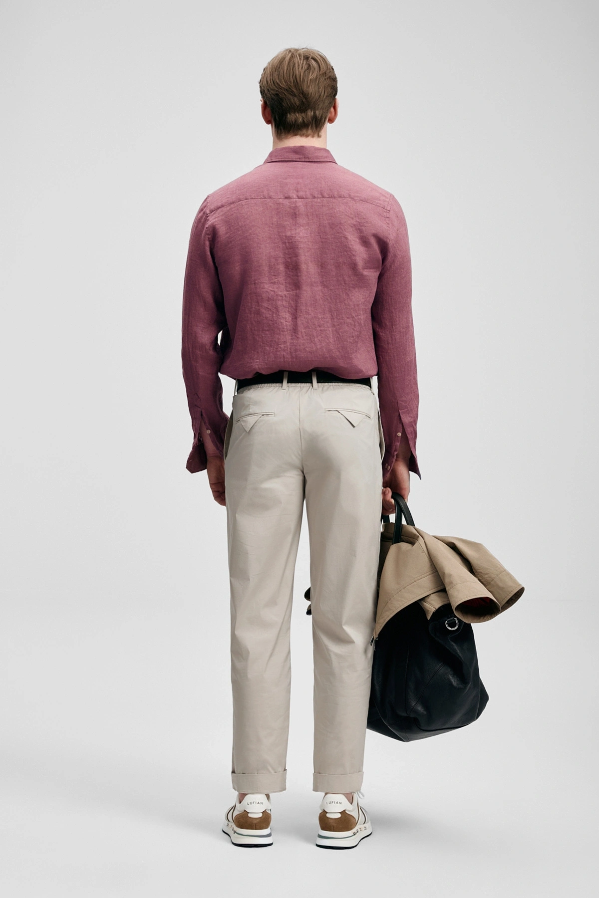 Lufian Pitaya Erkek Keten Gömlek Comfort Fit Gül Kurusu