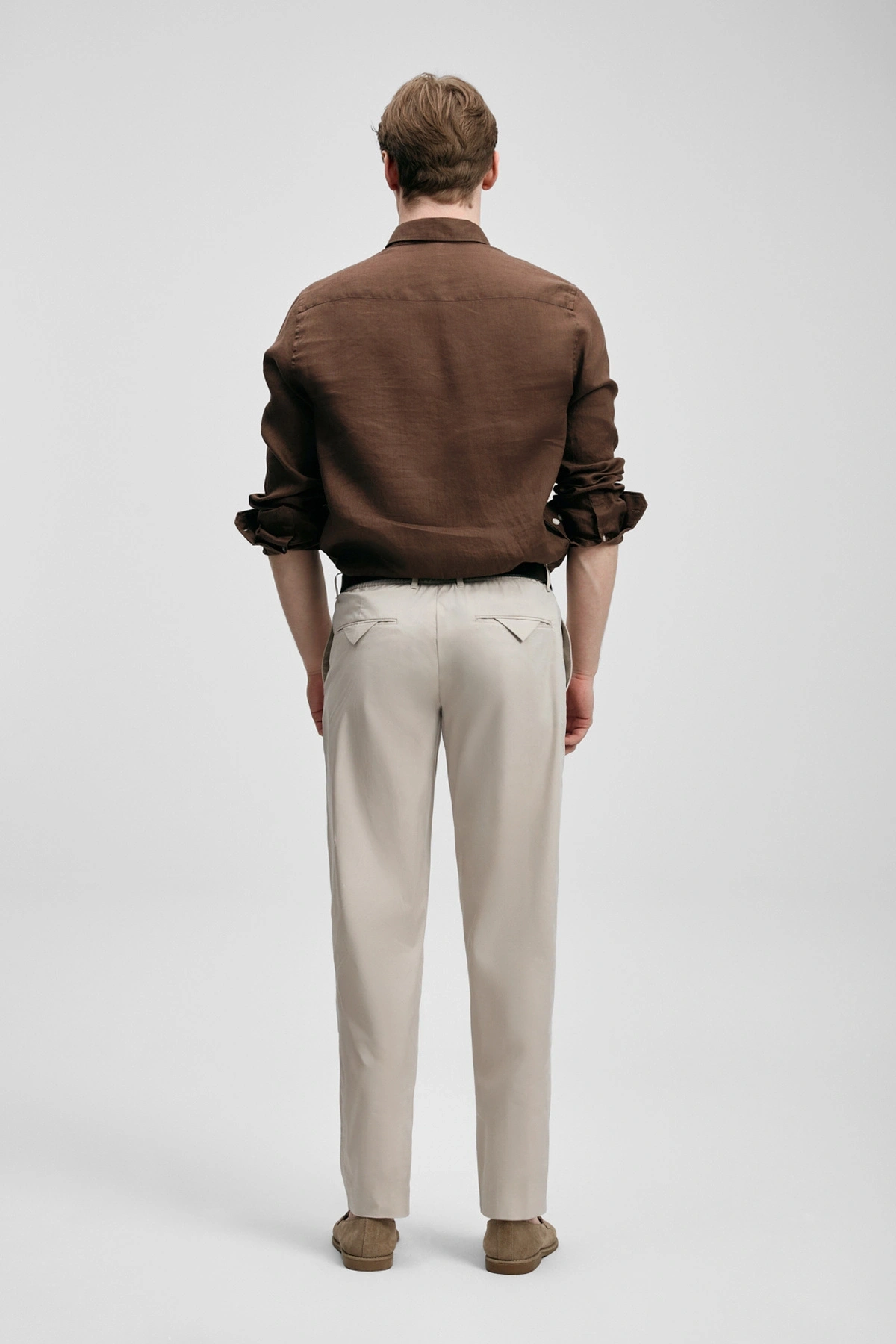 Lufian Pitaya Erkek Keten Gömlek Comfort Fit Koyu Kahve