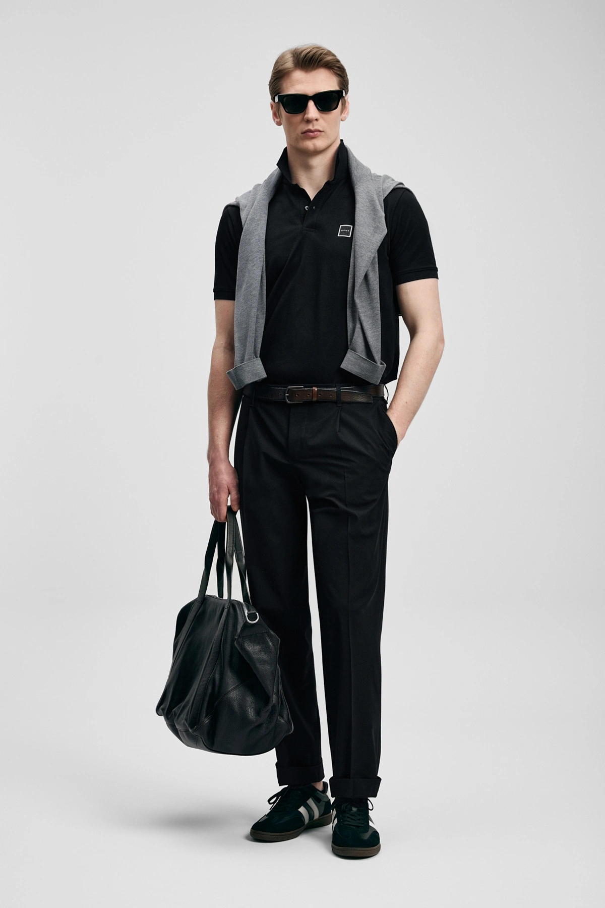 Lufian Carter Smart Erkek Polo Tişört Siyah