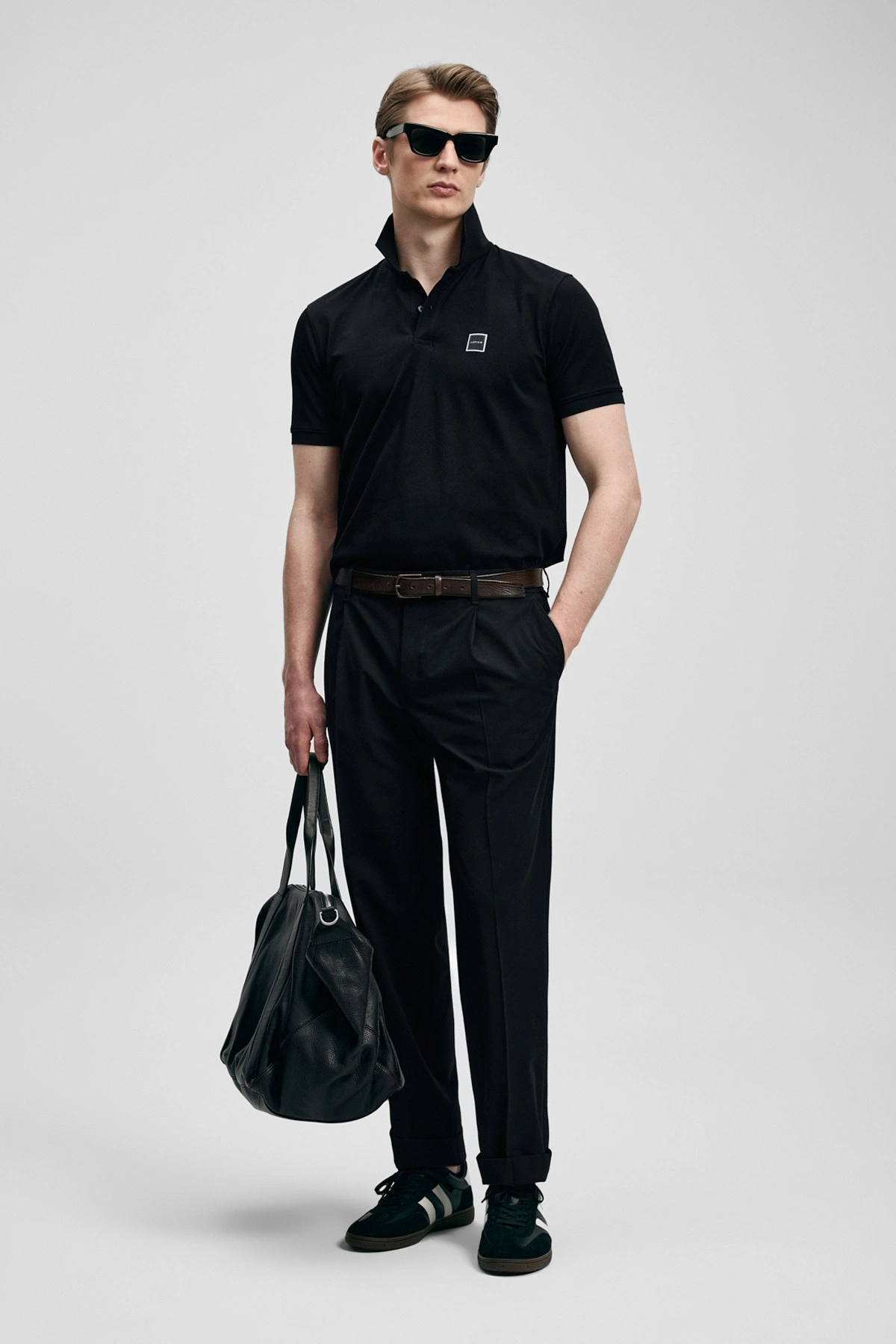 Lufian Carter Smart Erkek Polo Tişört Siyah