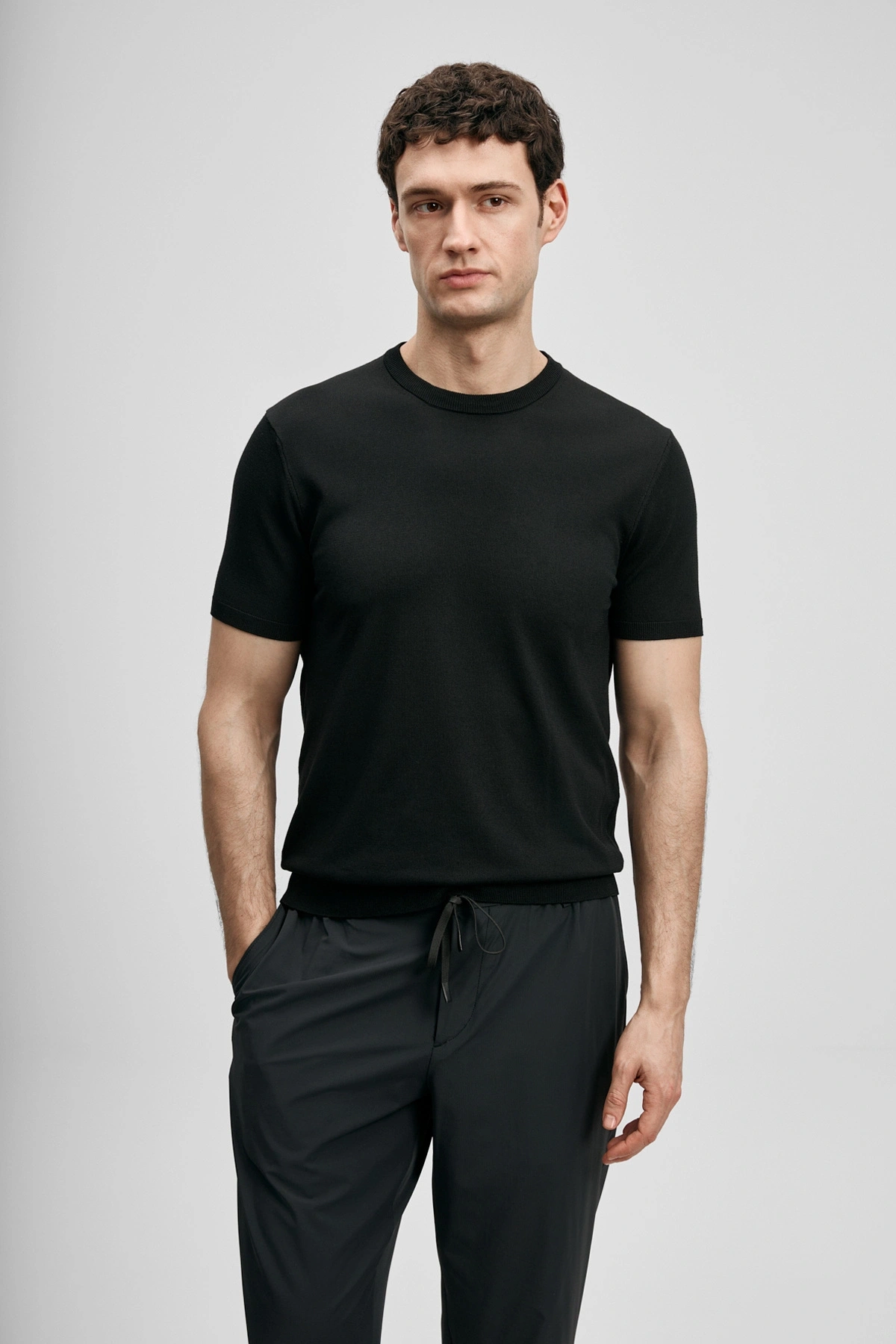 Lufian Tıno Erkek Modal Karışımlı Kazak Siyah