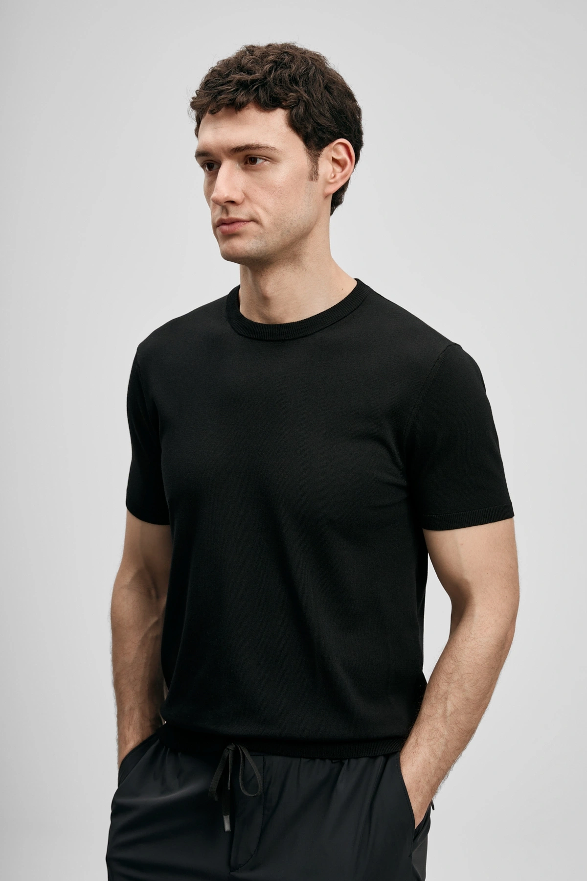 Lufian Tıno Erkek Modal Karışımlı Kazak Siyah