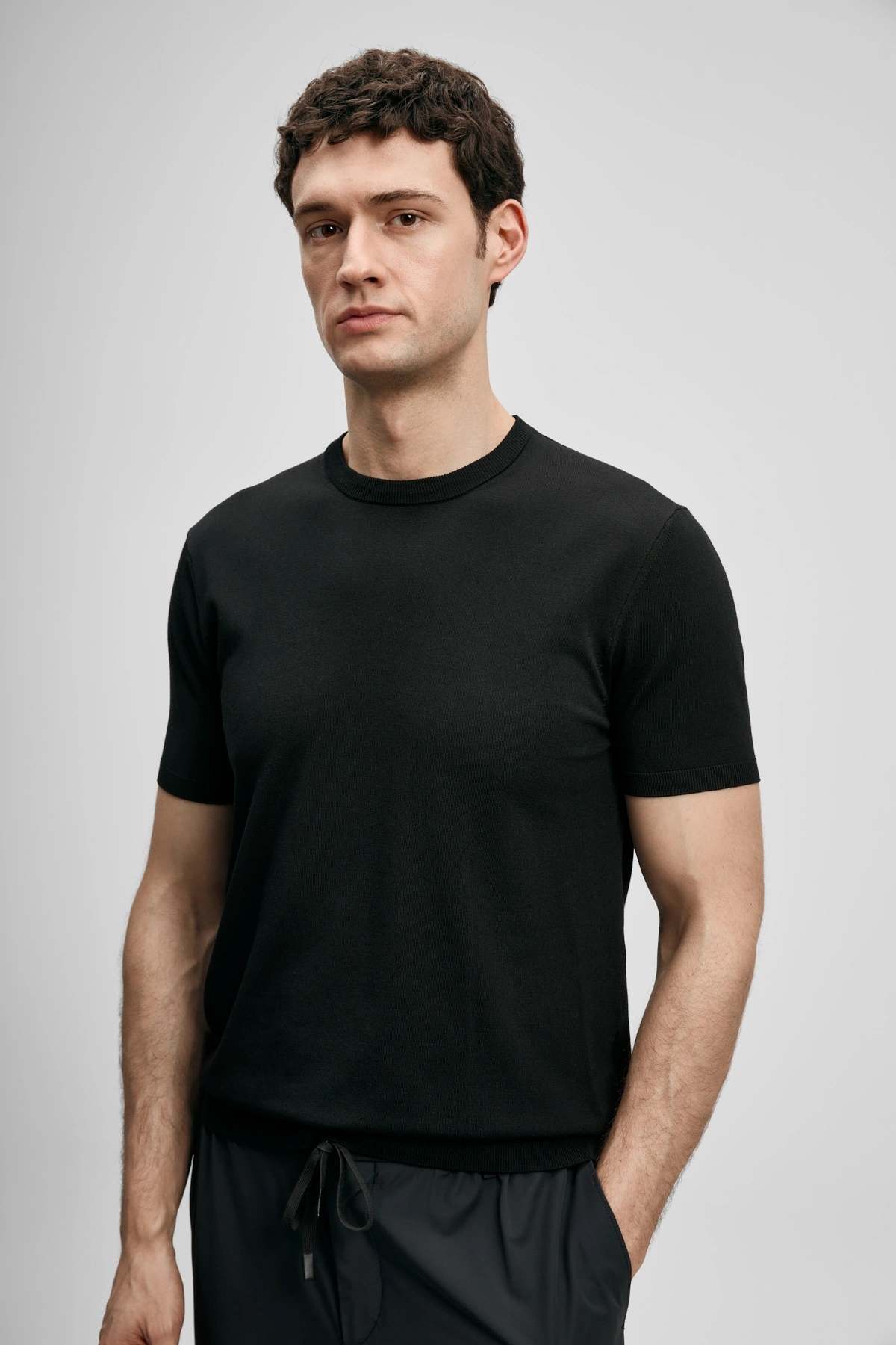 Lufian Tıno Erkek Modal Karışımlı Kazak Siyah