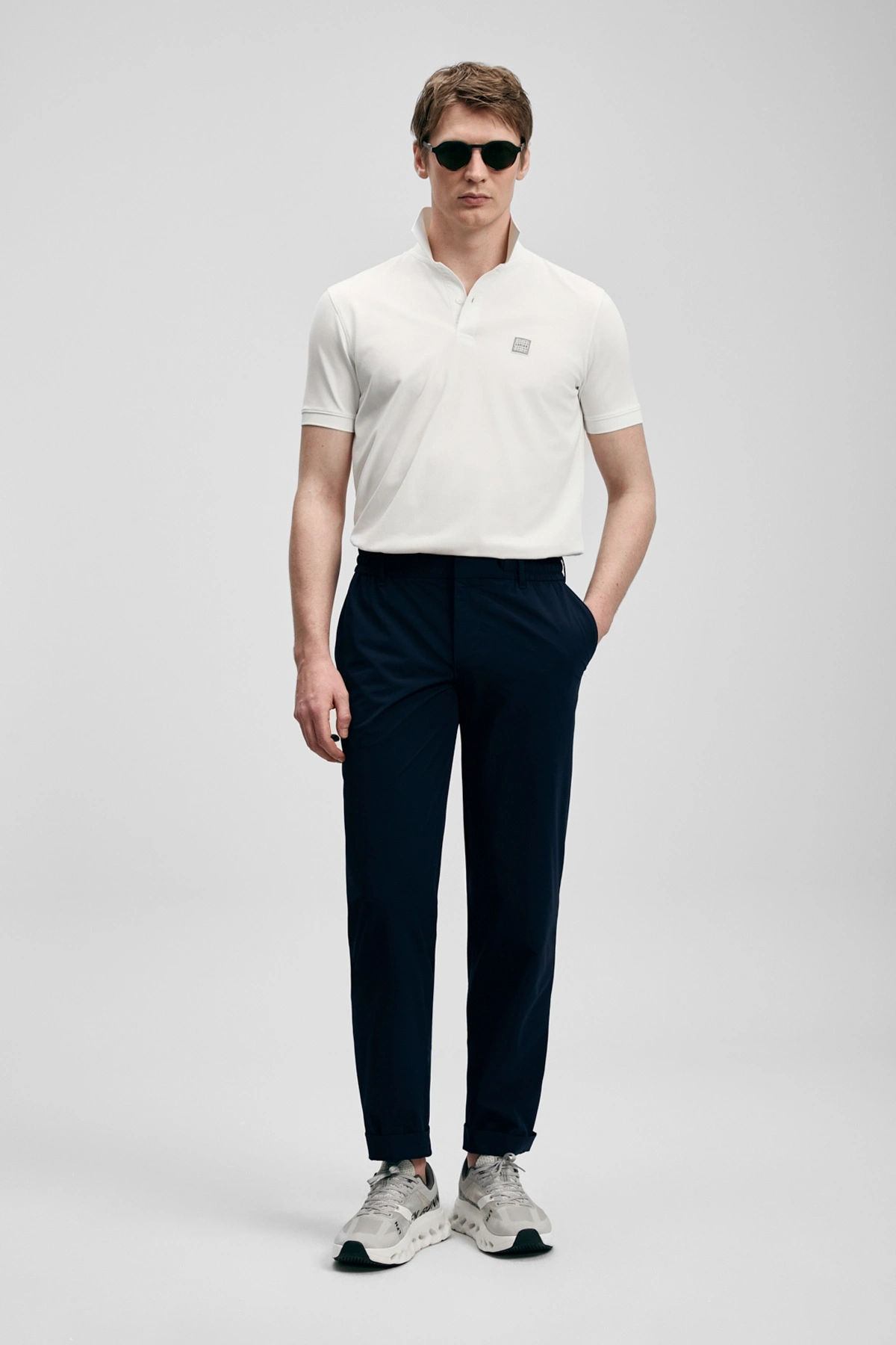 Lufian Carter Smart Erkek Polo Tişört Kırık Beyaz