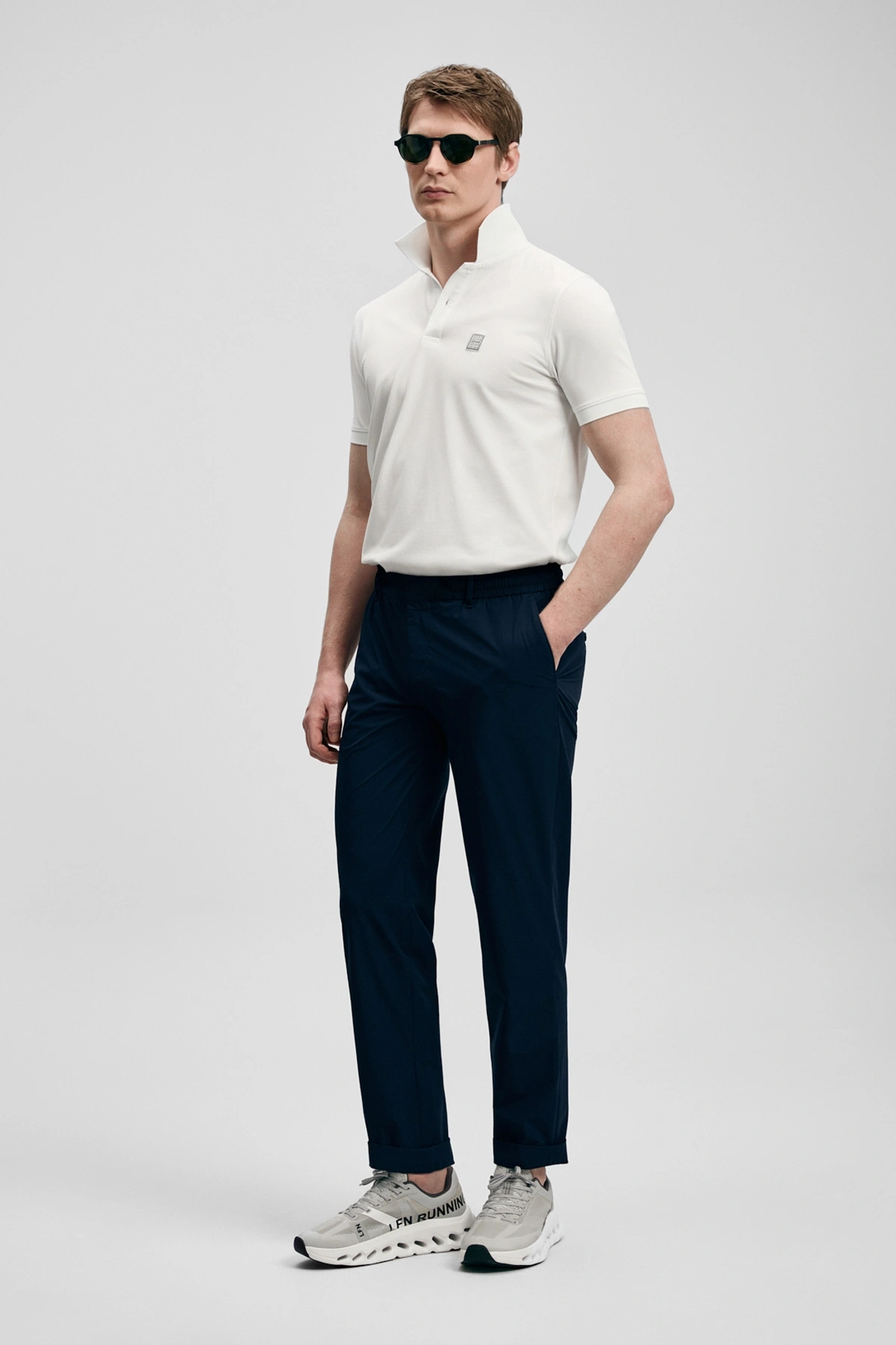 Lufian Carter Smart Erkek Polo Tişört Kırık Beyaz