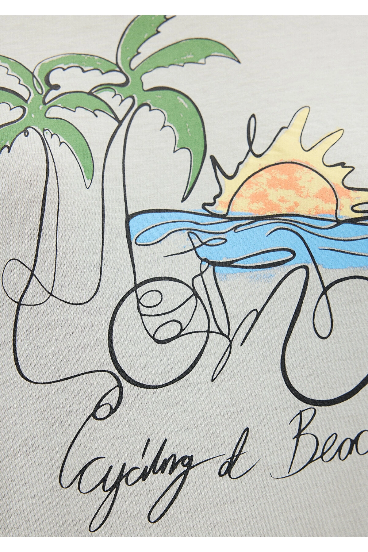 Mavi Bisiklet Baskılı Yeşil Tişört Slim Fit / Dar Kesim