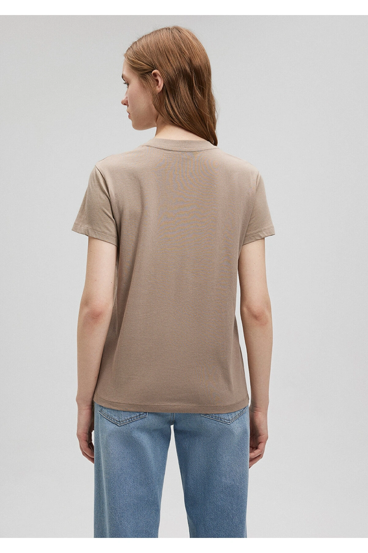 Mavi Bisiklet Baskılı Kahverengi Tişört Slim Fit / Dar Kesim