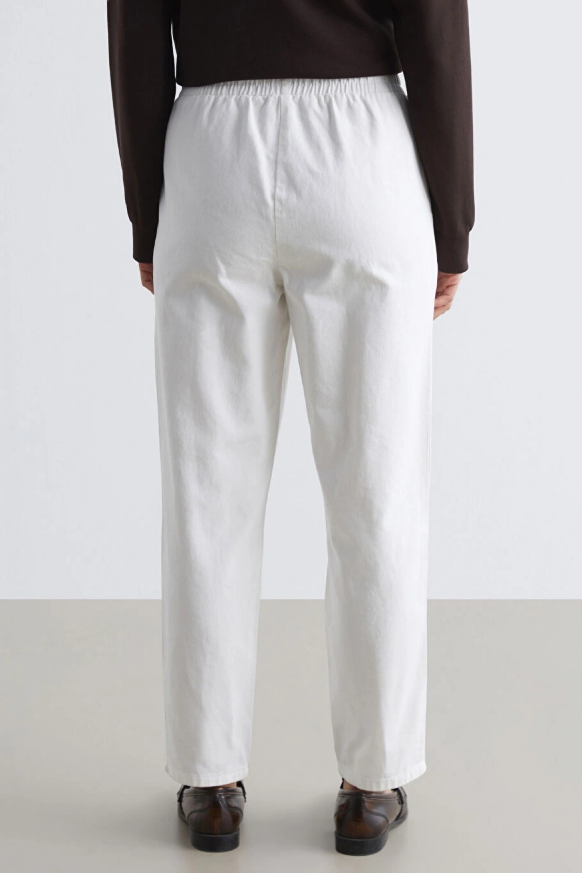 LCW Modest Ekru Beli Lastikli Kadın Pantolon