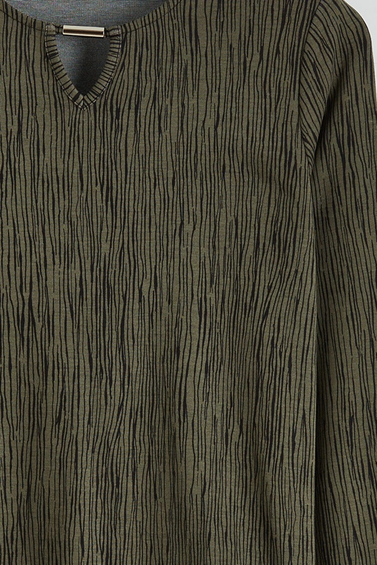 LCW Grace Yeşil Bisiklet Yaka Desenli Bluz