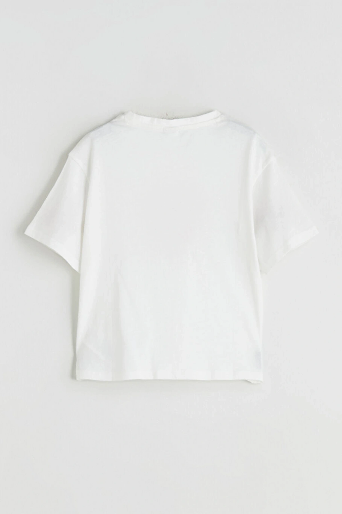 LCW Kids Ekru Nakışlı Kız Çocuk Tişört