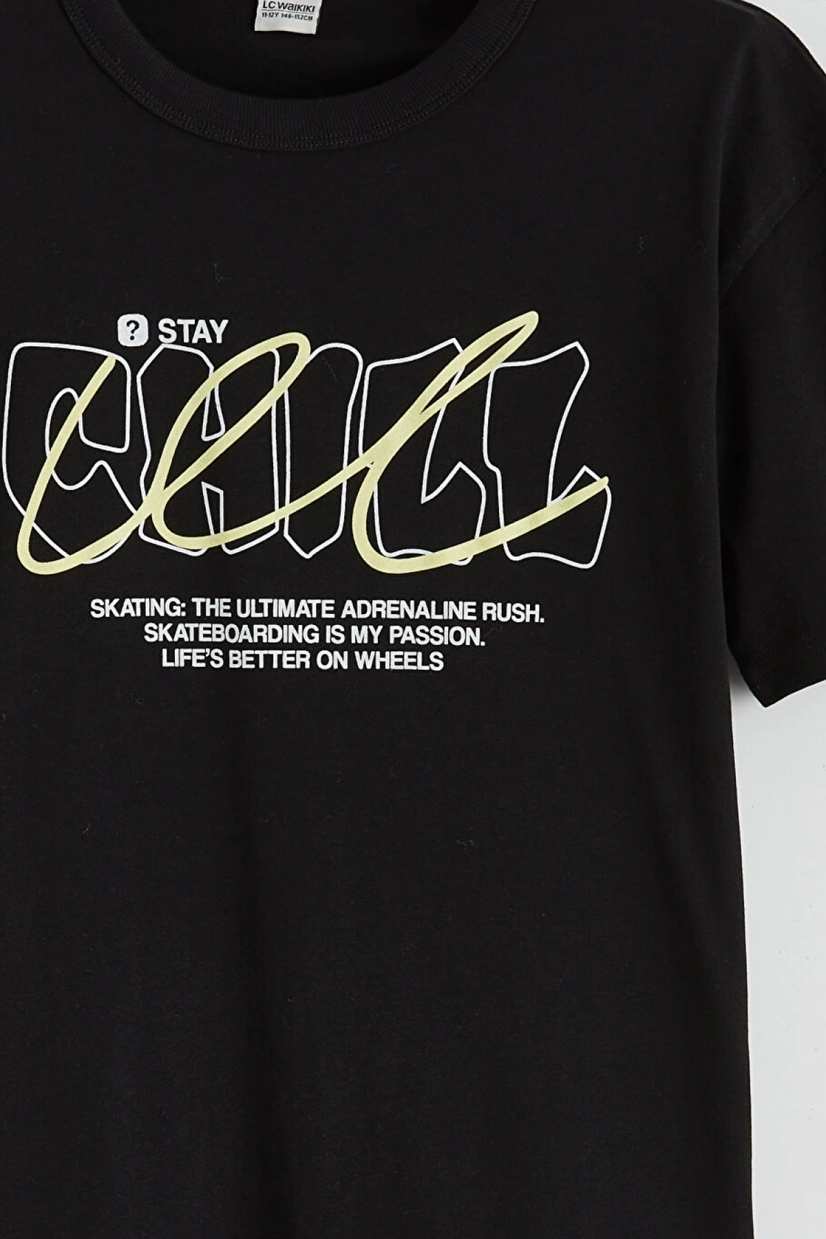 LCW Kids Siyah Baskılı Erkek Çocuk Tişört