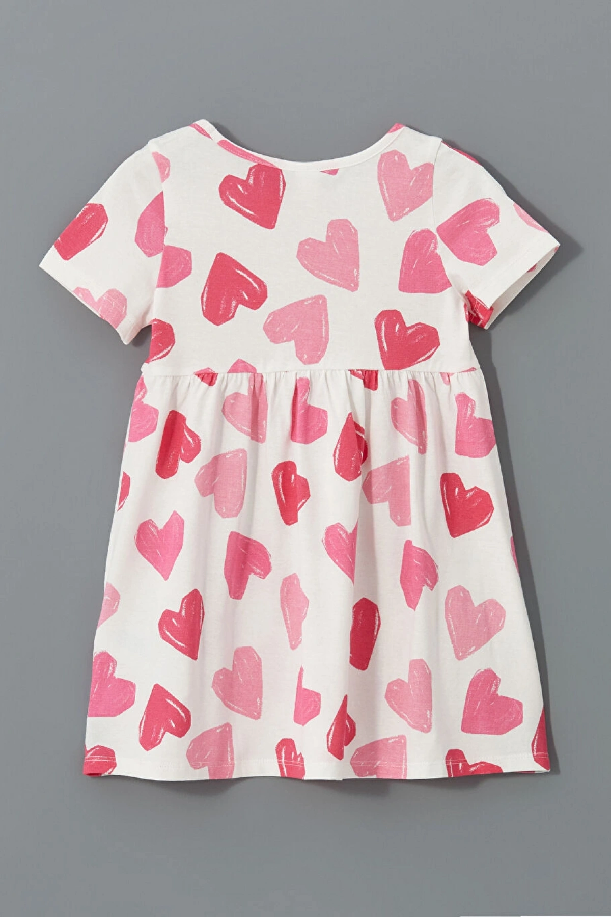 Bisiklet Yaka Baskılı Kız Çocuk Penye Elbise (S5)