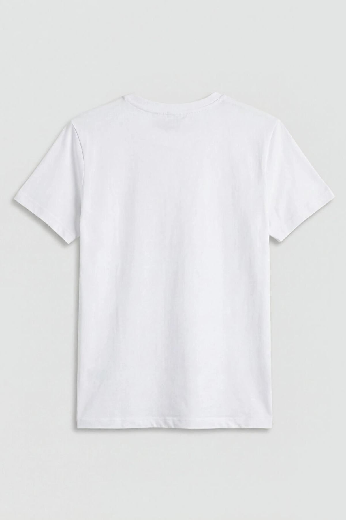 LCW Kids Beyaz Bisiklet Yaka Atatürk Baskılı Kız Çocuk Tişört