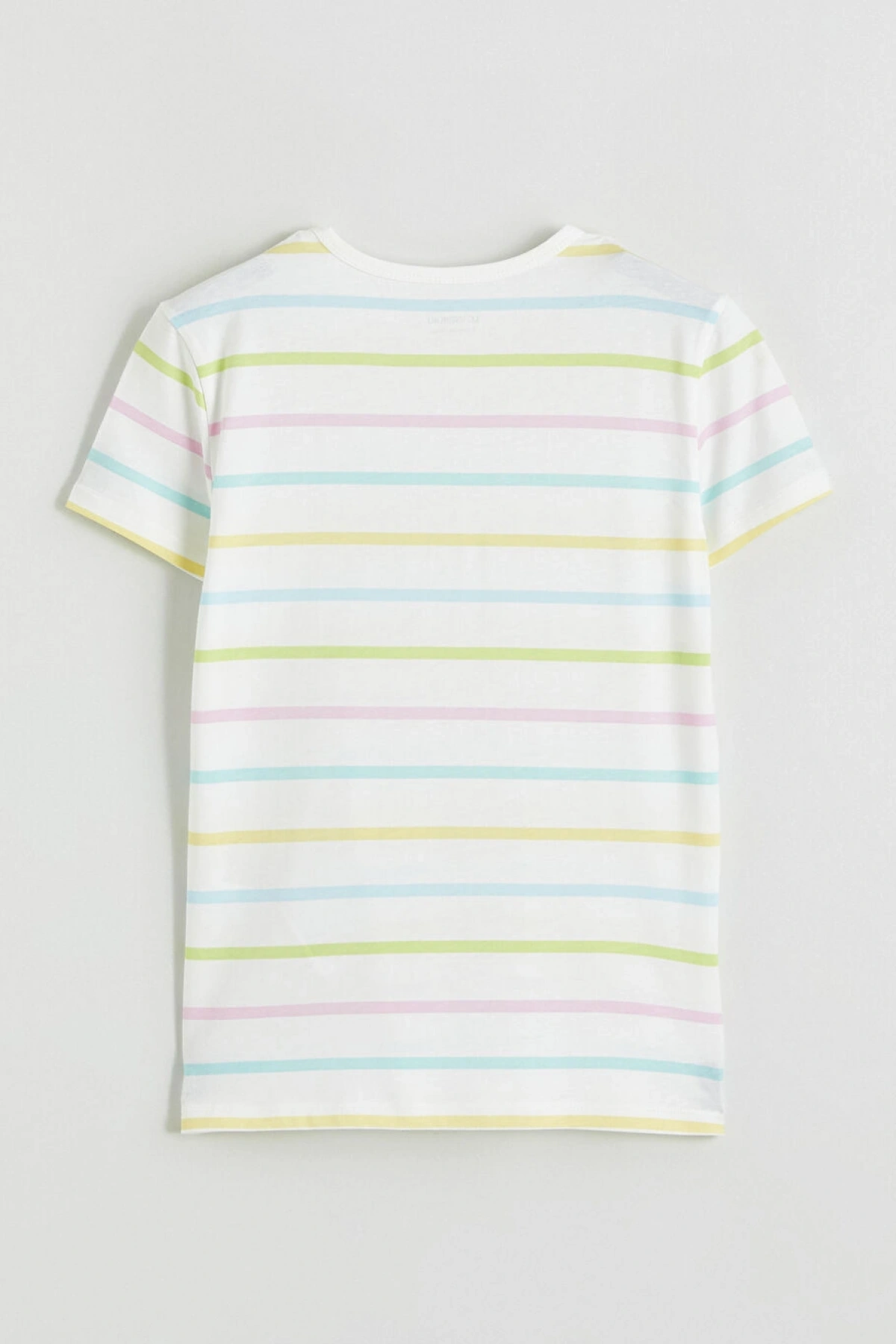 LCW Kids Karışık Bisiklet Yaka Çizgili Kız Çocuk Tişört