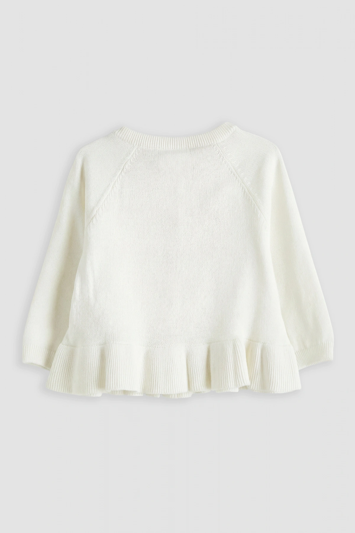 LCW baby Ekru Bisiklet Yaka Kız Bebek Triko Hırka