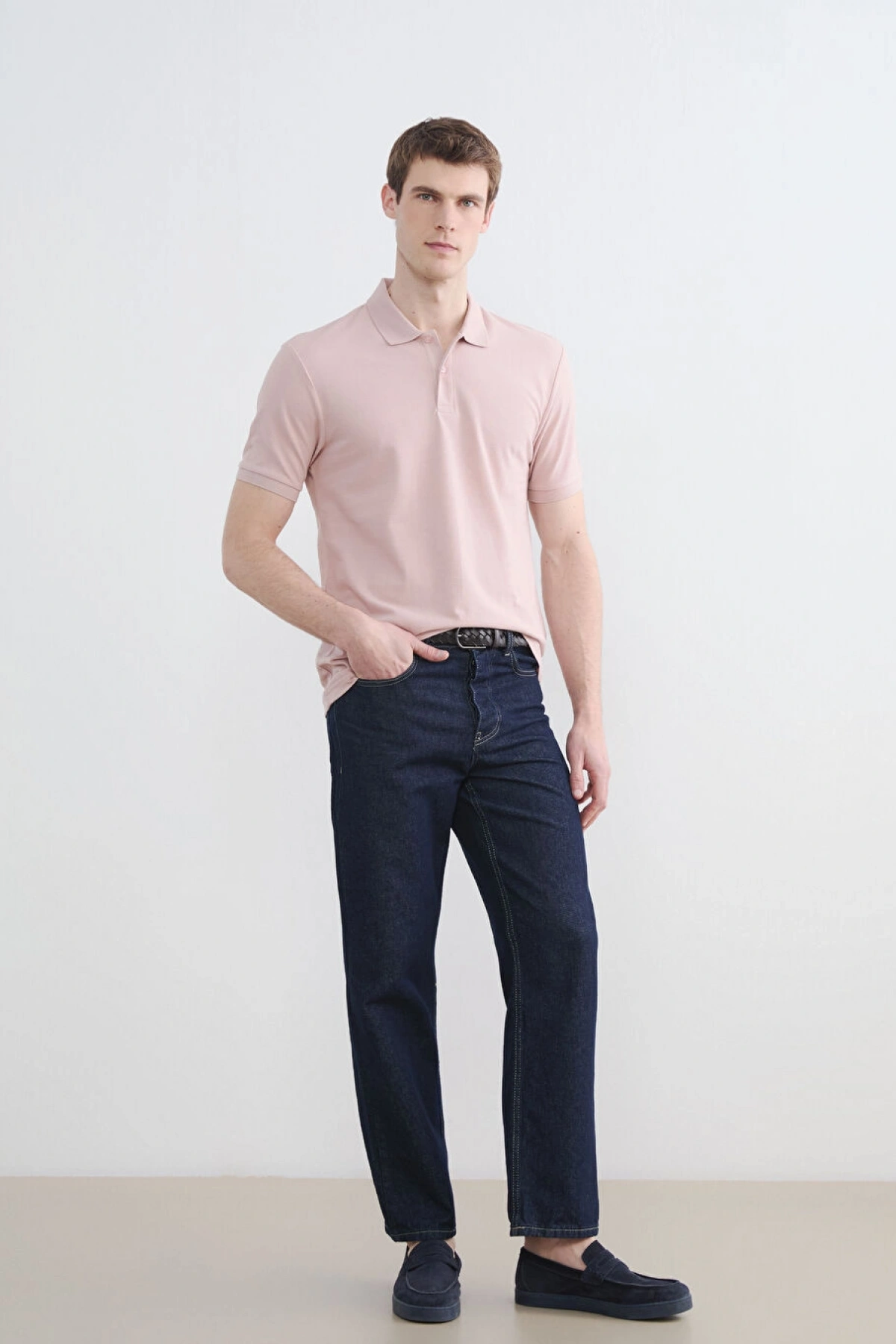 LCWAIKIKI Classic Pembe Polo Yaka Pike Erkek Tişört