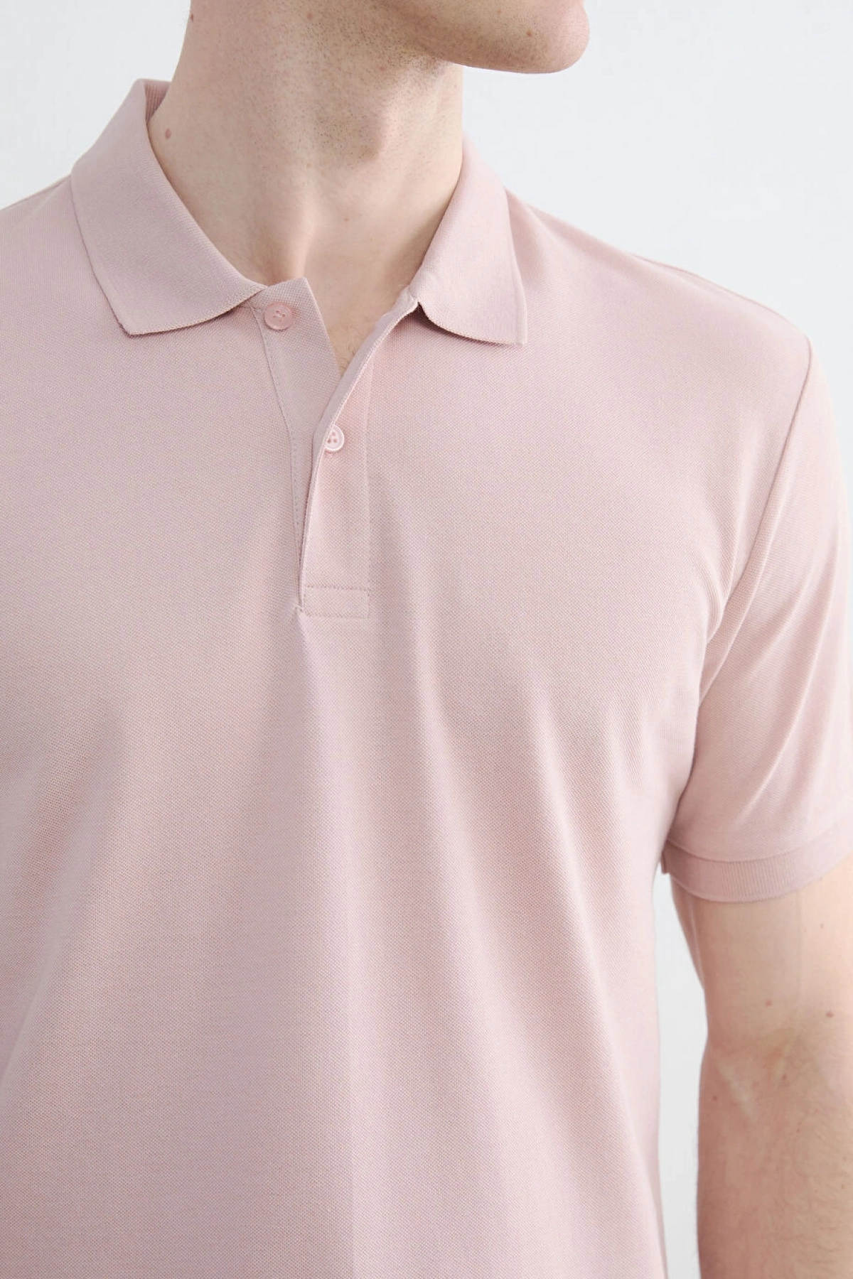LCWAIKIKI Classic Pembe Polo Yaka Pike Erkek Tişört
