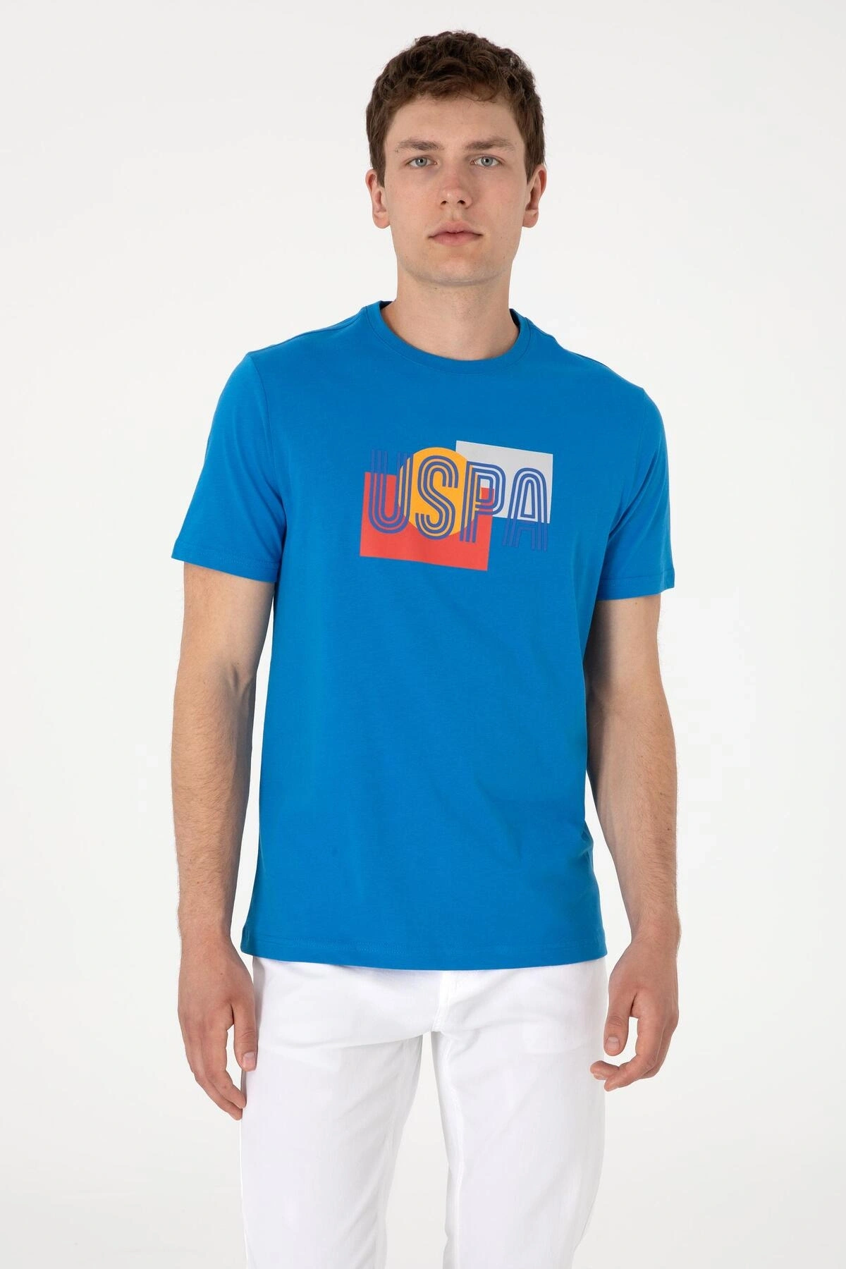 U.S. Polo Assn. U.S. POLO ASSN. ERKEK % 100 PAMUK BİSİKLET YAKA REGULAR FİT MAVİ T-SHİRT