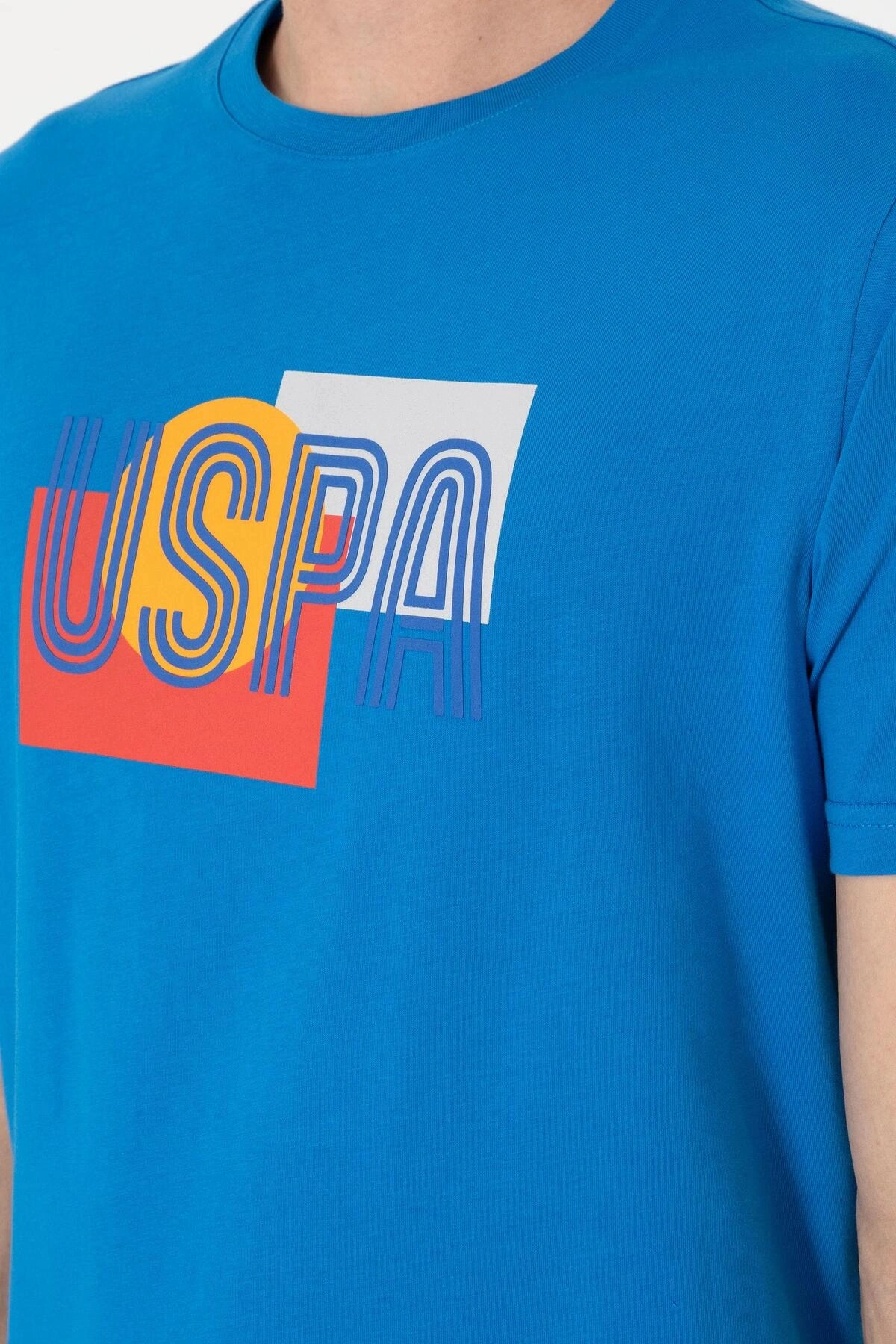 U.S. Polo Assn. U.S. POLO ASSN. ERKEK % 100 PAMUK BİSİKLET YAKA REGULAR FİT MAVİ T-SHİRT