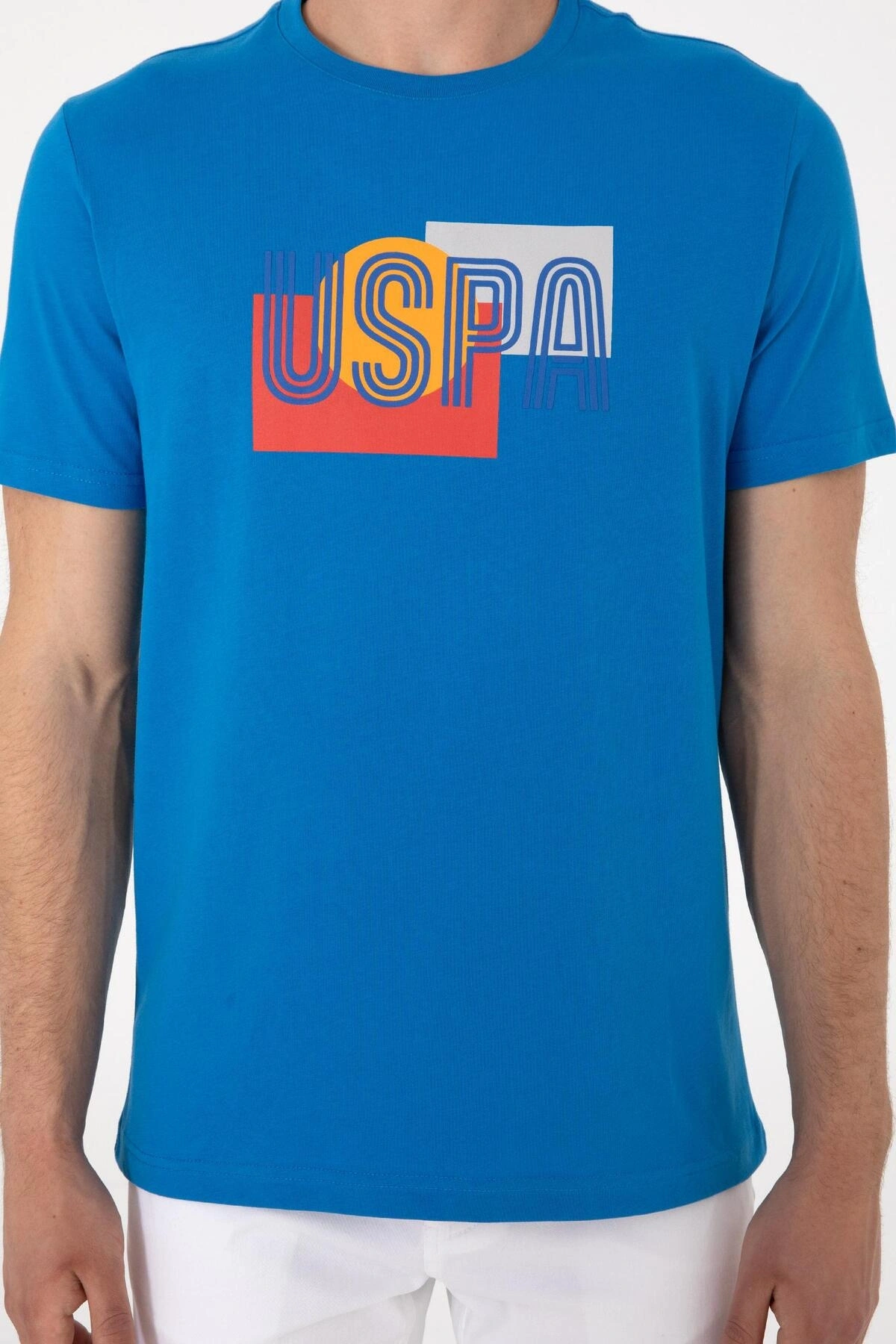 U.S. Polo Assn. U.S. POLO ASSN. ERKEK % 100 PAMUK BİSİKLET YAKA REGULAR FİT MAVİ T-SHİRT