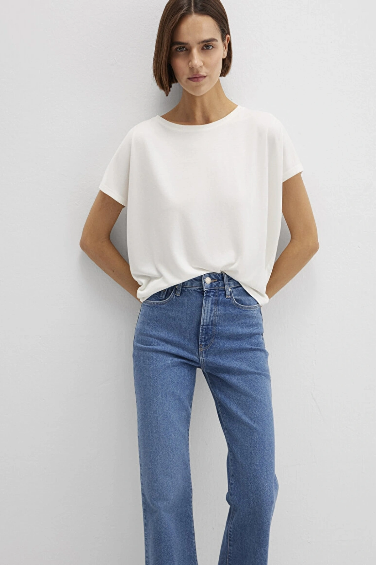 MAVİ Soft-Premium Ekru (TENCEL™) Modal Karışımlı Basic Tişört