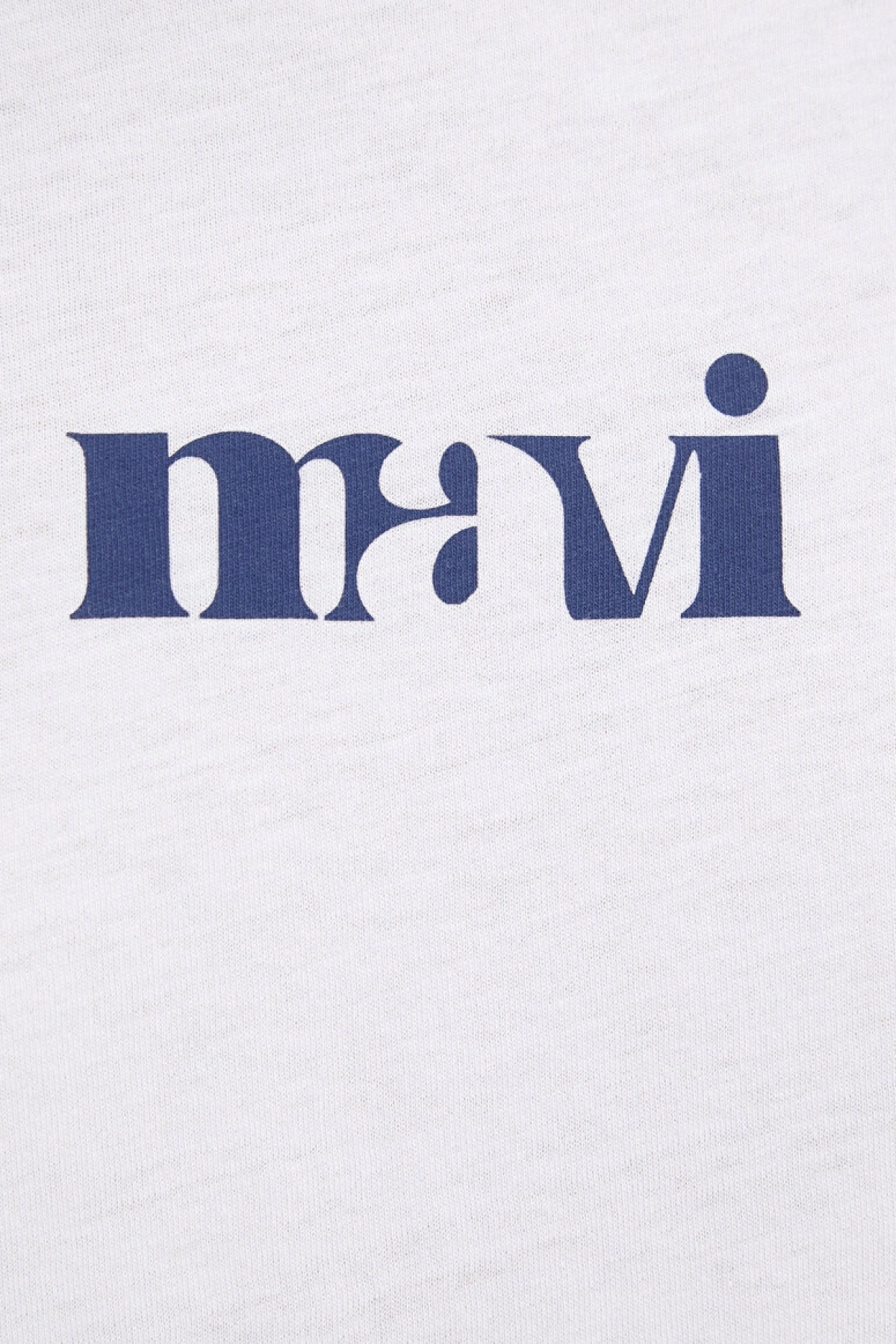 Mavi Baskılı Beyaz Tişört