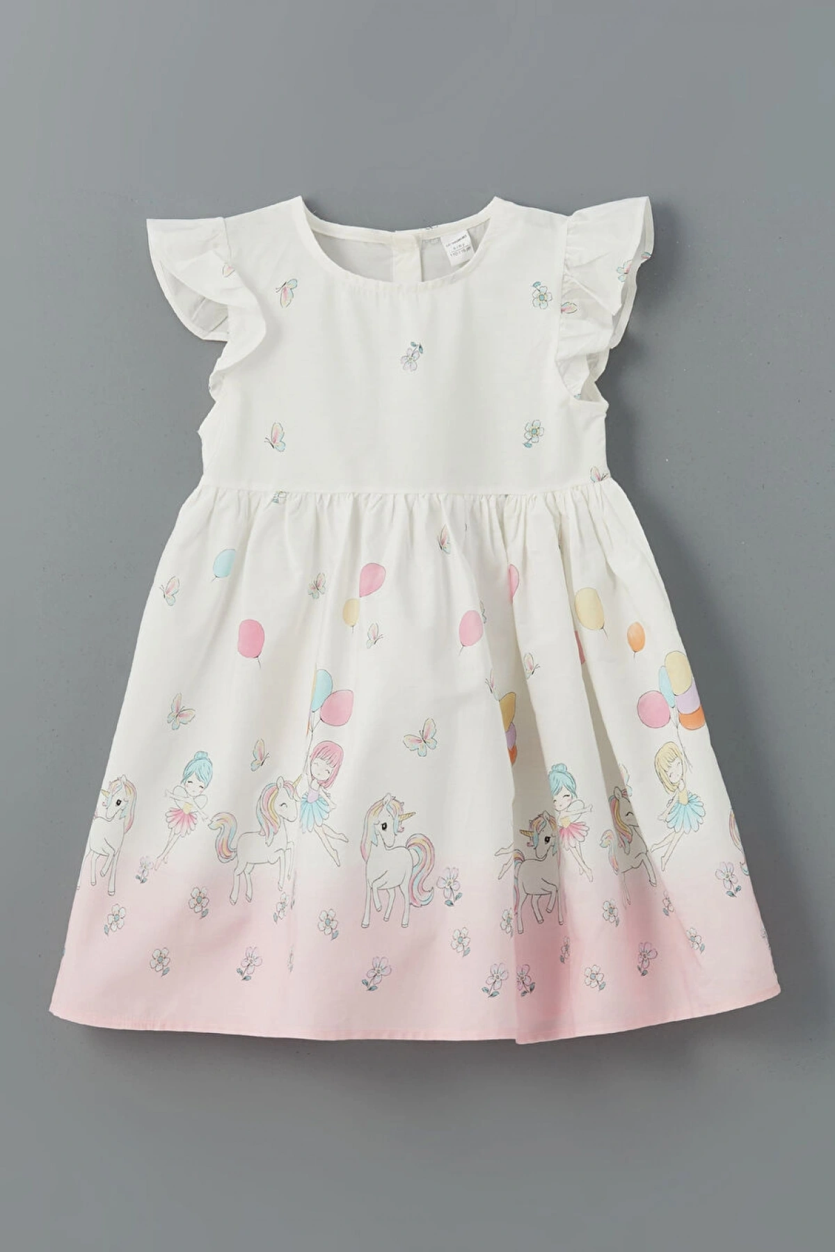 Bisiklet Yaka Poplin Kız Çocuk Elbise (S5)