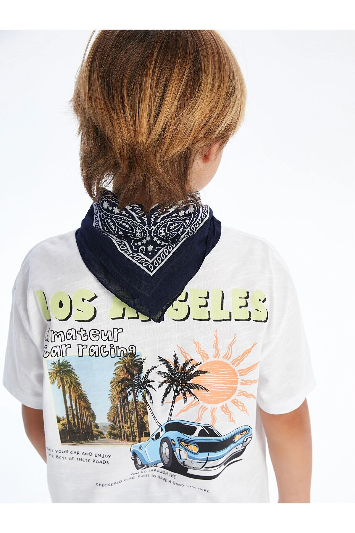 LCW baby Beyaz Los Angeles Baskılı Penye Erkek Çocuk Tişört