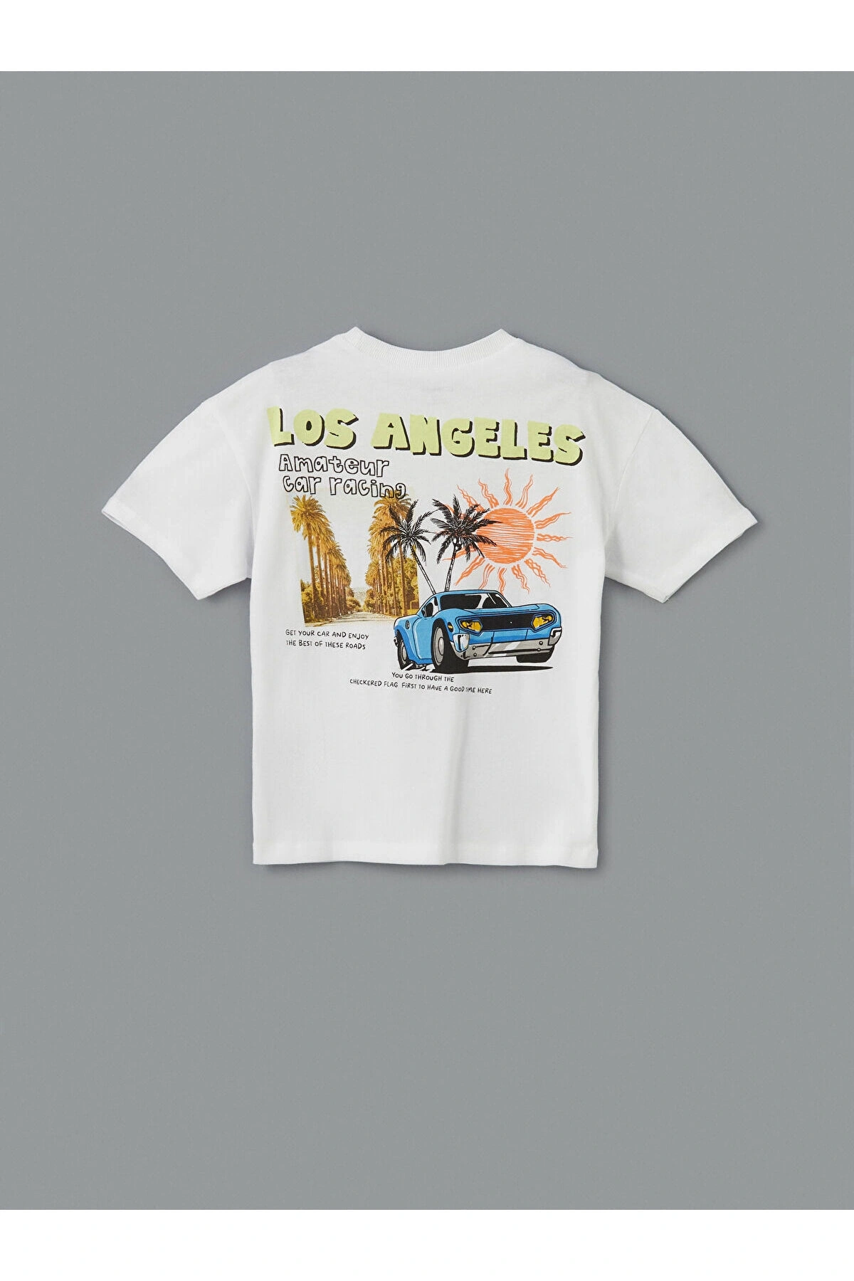 LCW baby Beyaz Los Angeles Baskılı Penye Erkek Çocuk Tişört