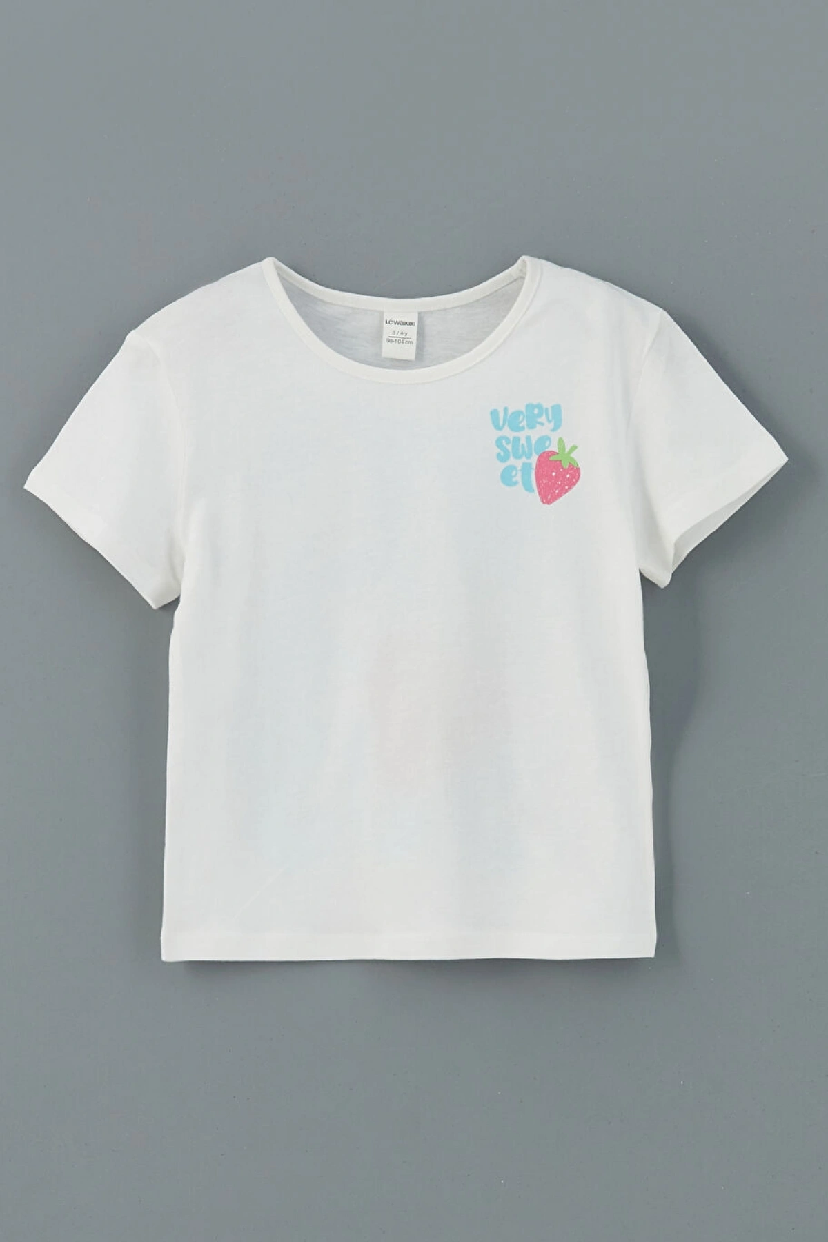 LCW Kids Beyaz Bisiklet Yaka Kız Bebek Tişört Ve Şort 2li