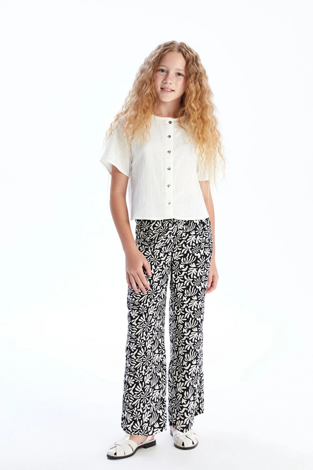 LCW Kids Siyah Beli Lastikli Kız Çocuk Pantolon