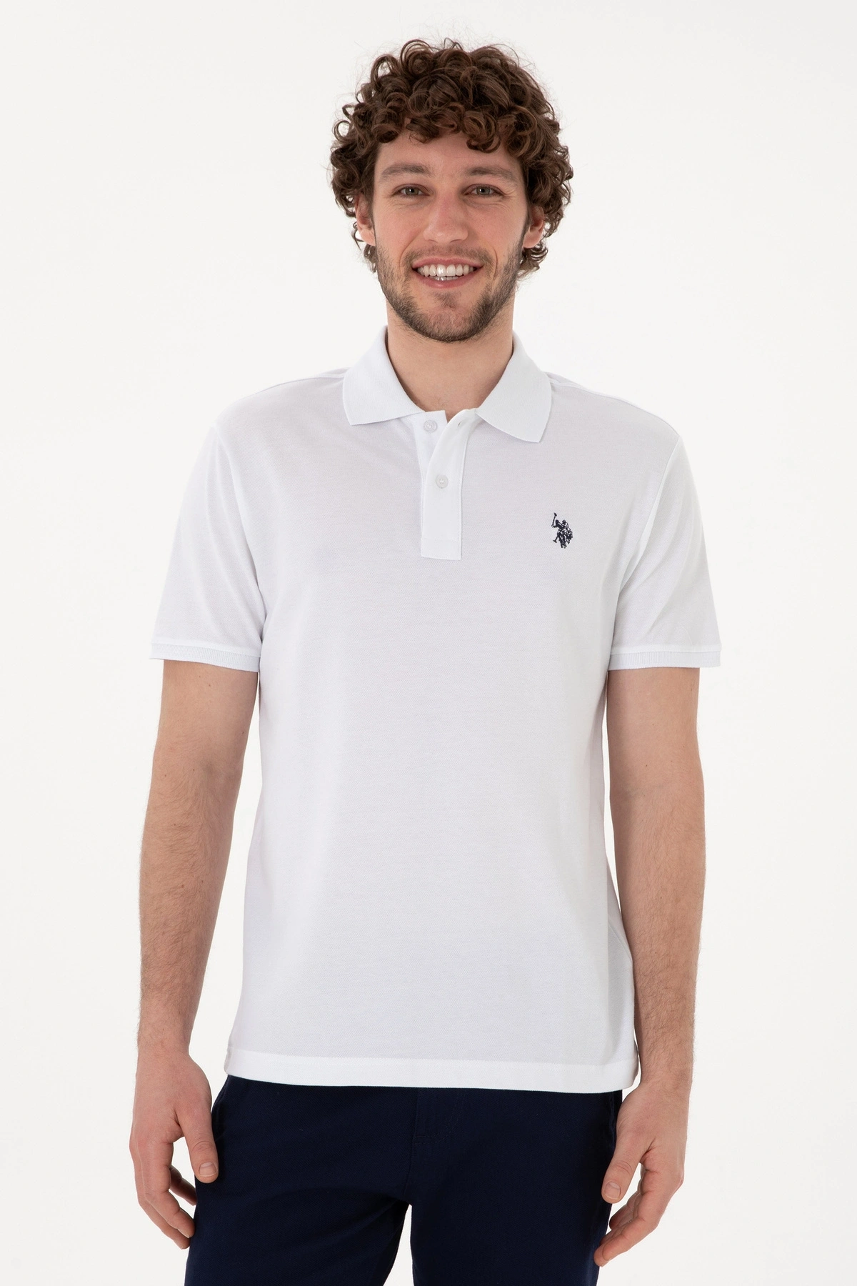 U.S. Polo Assn. POLO YAKA DOKUMA KUMAŞ T-SHİRT