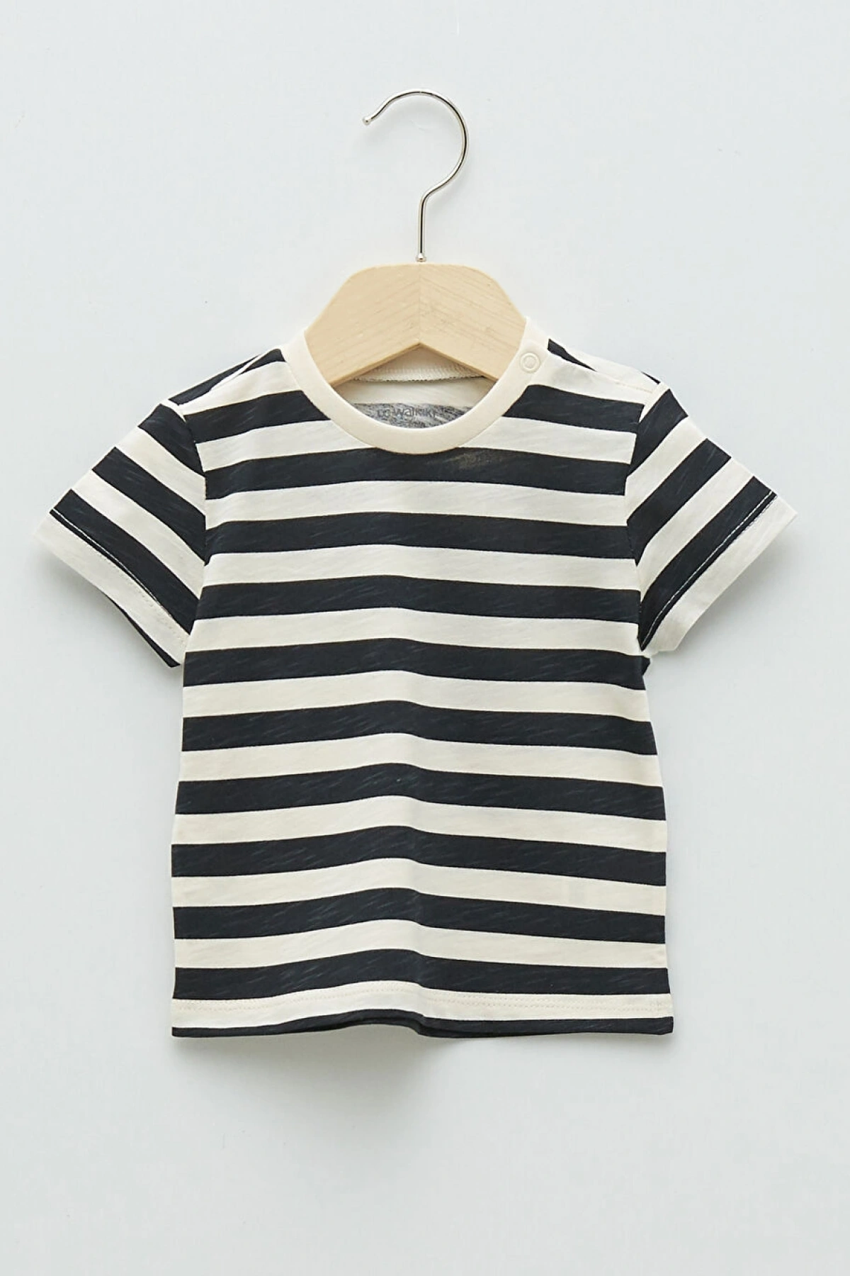 LCW baby Ekru Bisiklet Yaka Kısa Kollu Erkek Bebek Tişört 3lü