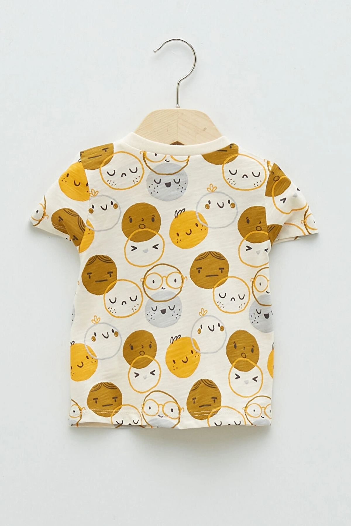 LCW baby Ekru Bisiklet Yaka Kısa Kollu Erkek Bebek Tişört 3lü