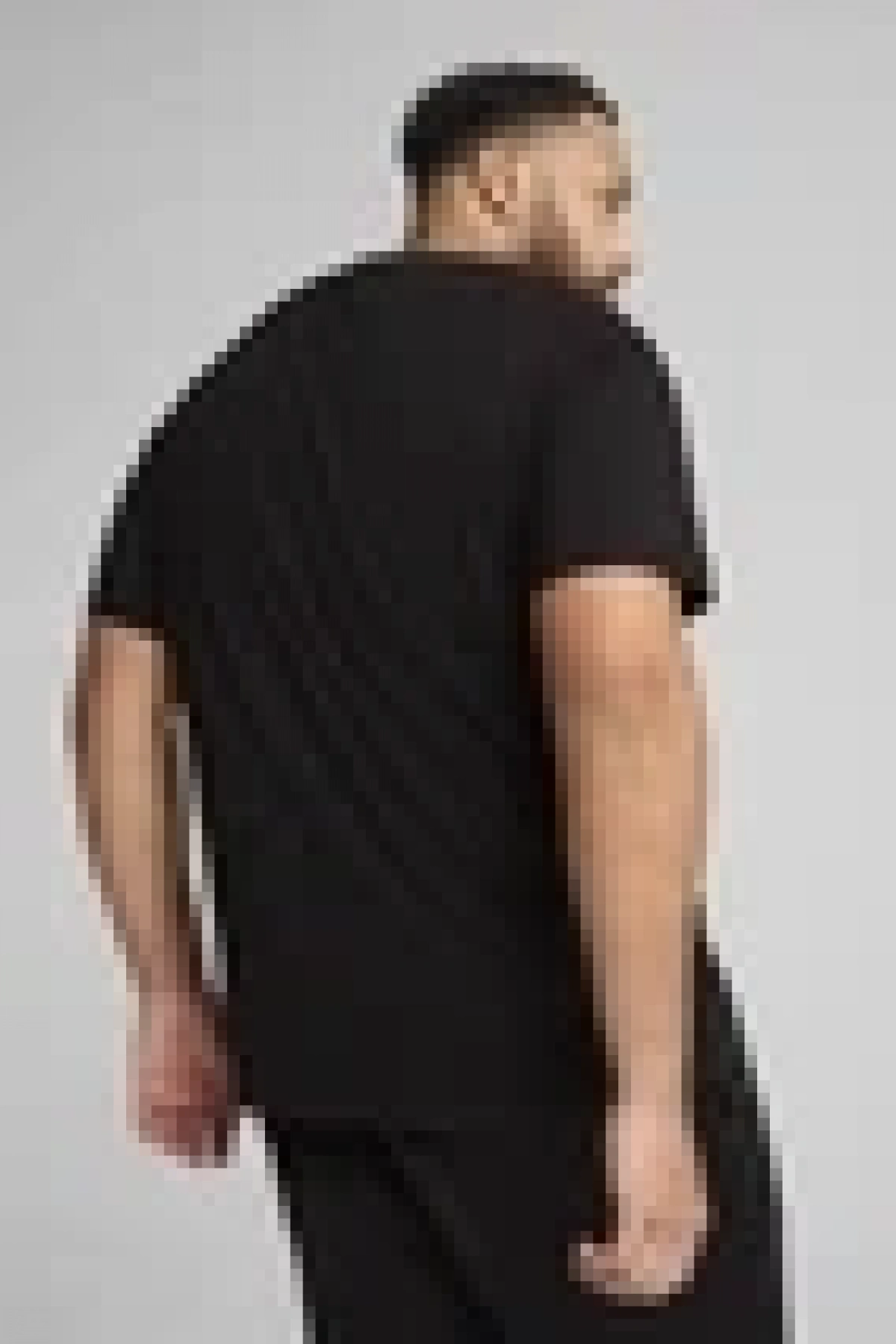 Erkek uzun pamuklu tişört Puma Ess No. 1 Logo Tee Siyah baskılı