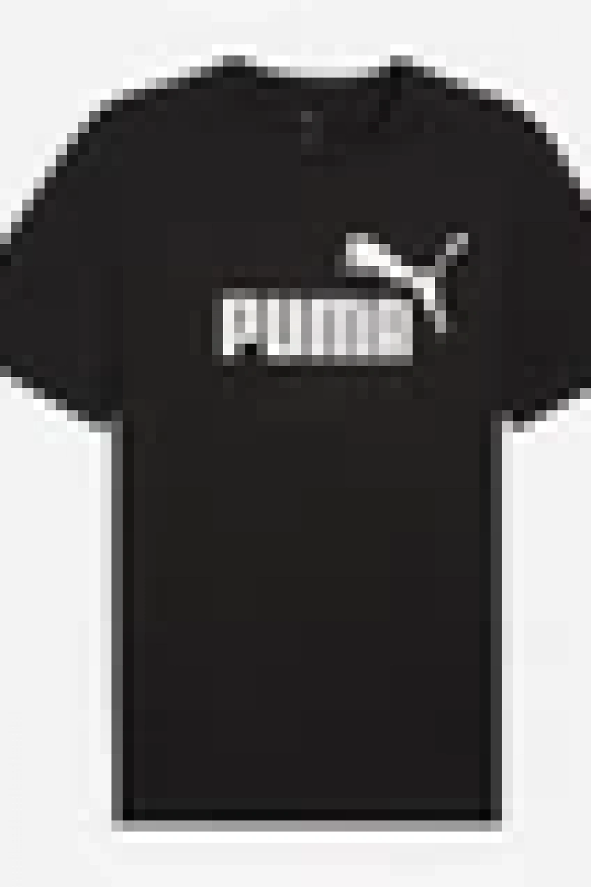 Erkek uzun pamuklu tişört Puma Ess No. 1 Logo Tee Siyah baskılı