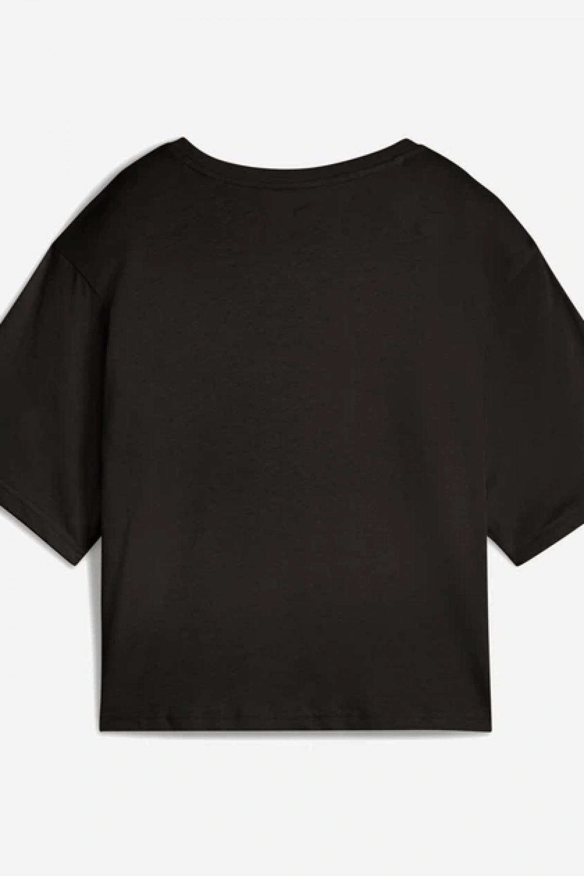 Kadın pamuklu tişört Puma Ess Cropped No. 1 Logo Relaxed Tee SİYAH