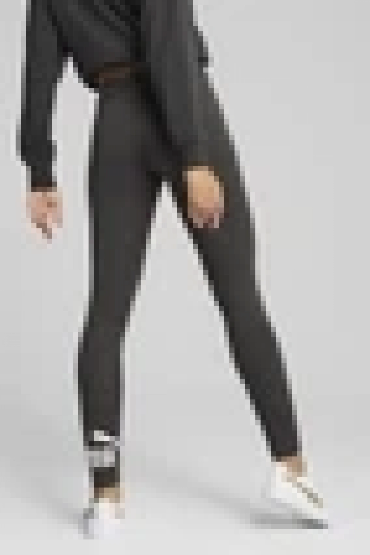 Puma Ess No. 1 Logo Kadın Fitness Taytı  Koyu Gri Melanj