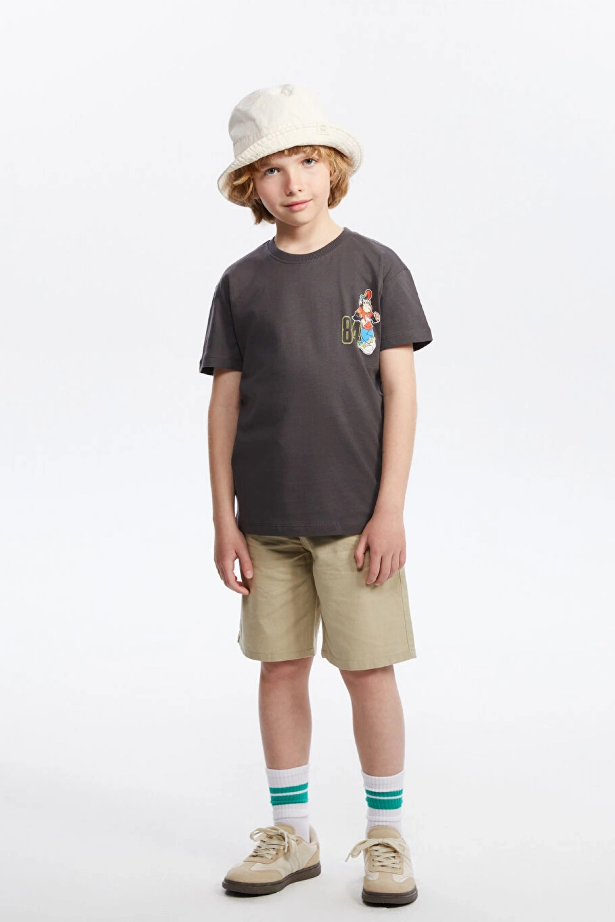 LCW Kids Antrasit Efsane Maymun Baskılı Erkek Çocuk Tişört