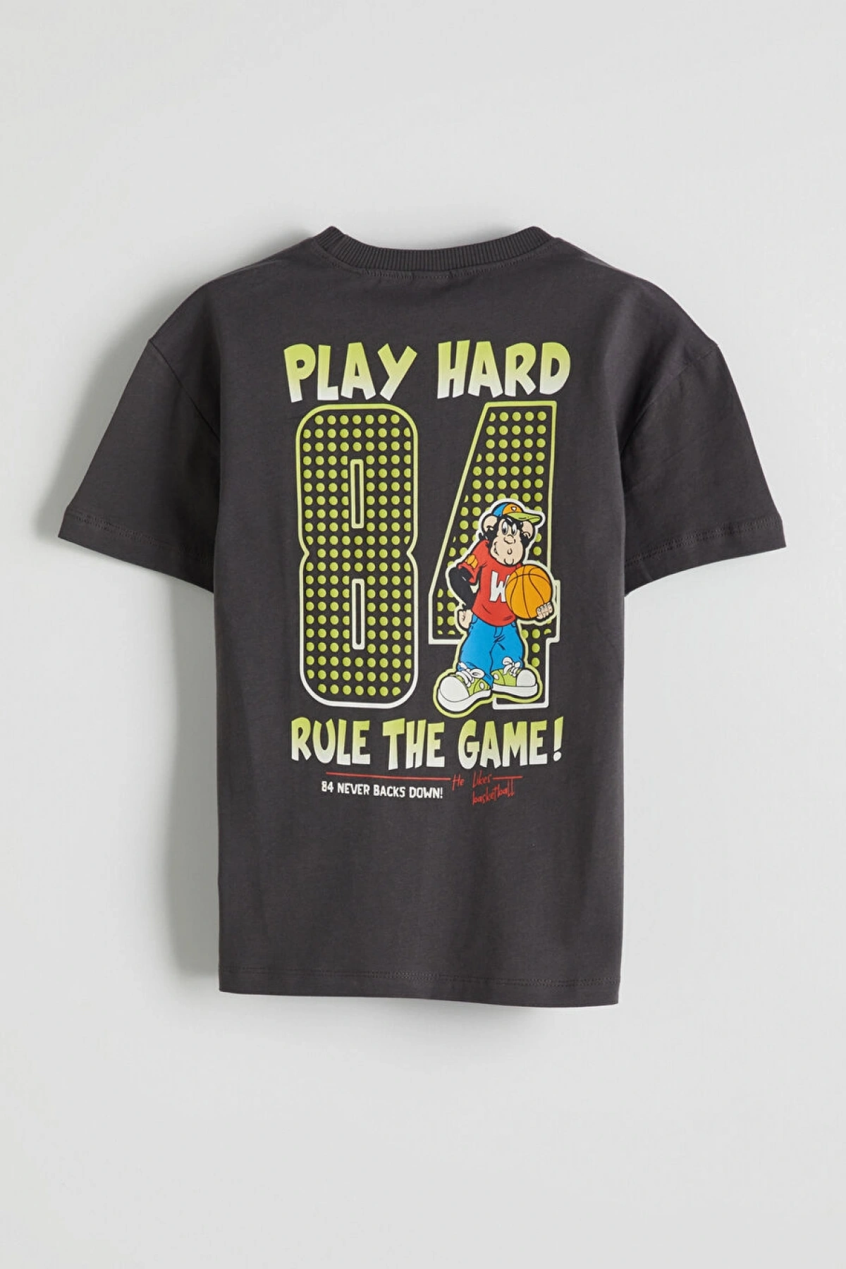 LCW Kids Antrasit Efsane Maymun Baskılı Erkek Çocuk Tişört