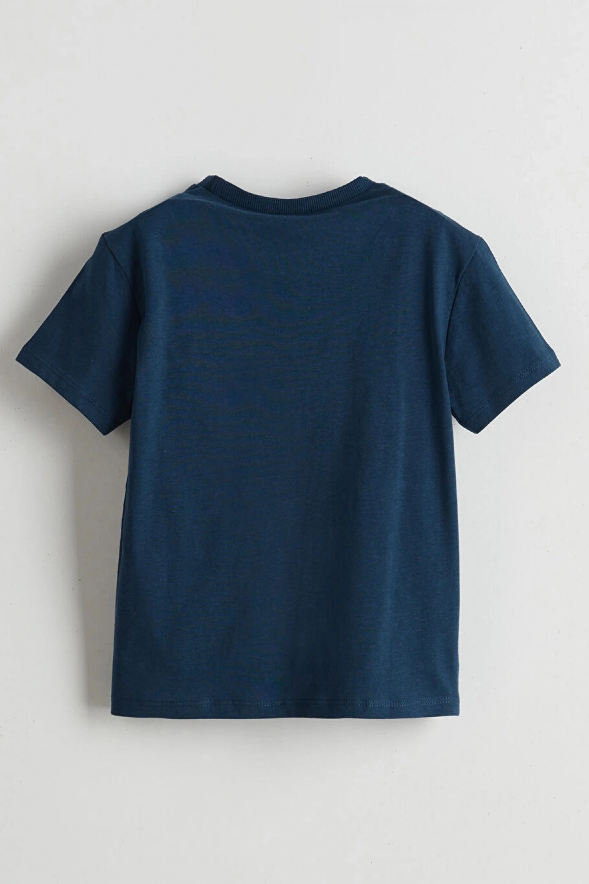 LCW Kids Indigo Bisiklet Yaka Jaws Baskılı Penye Erkek Çocuk Tişört