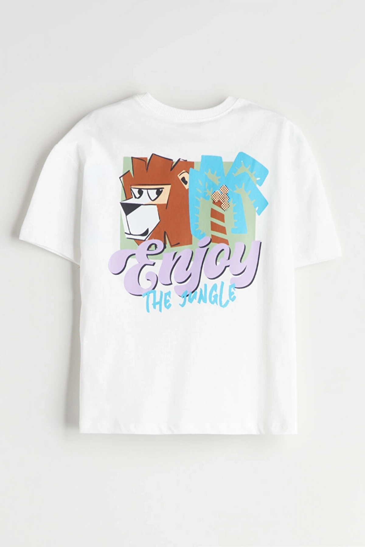 CW Kids Ekru Bisiklet Yaka Baskılı Erkek Çocuk Tişört