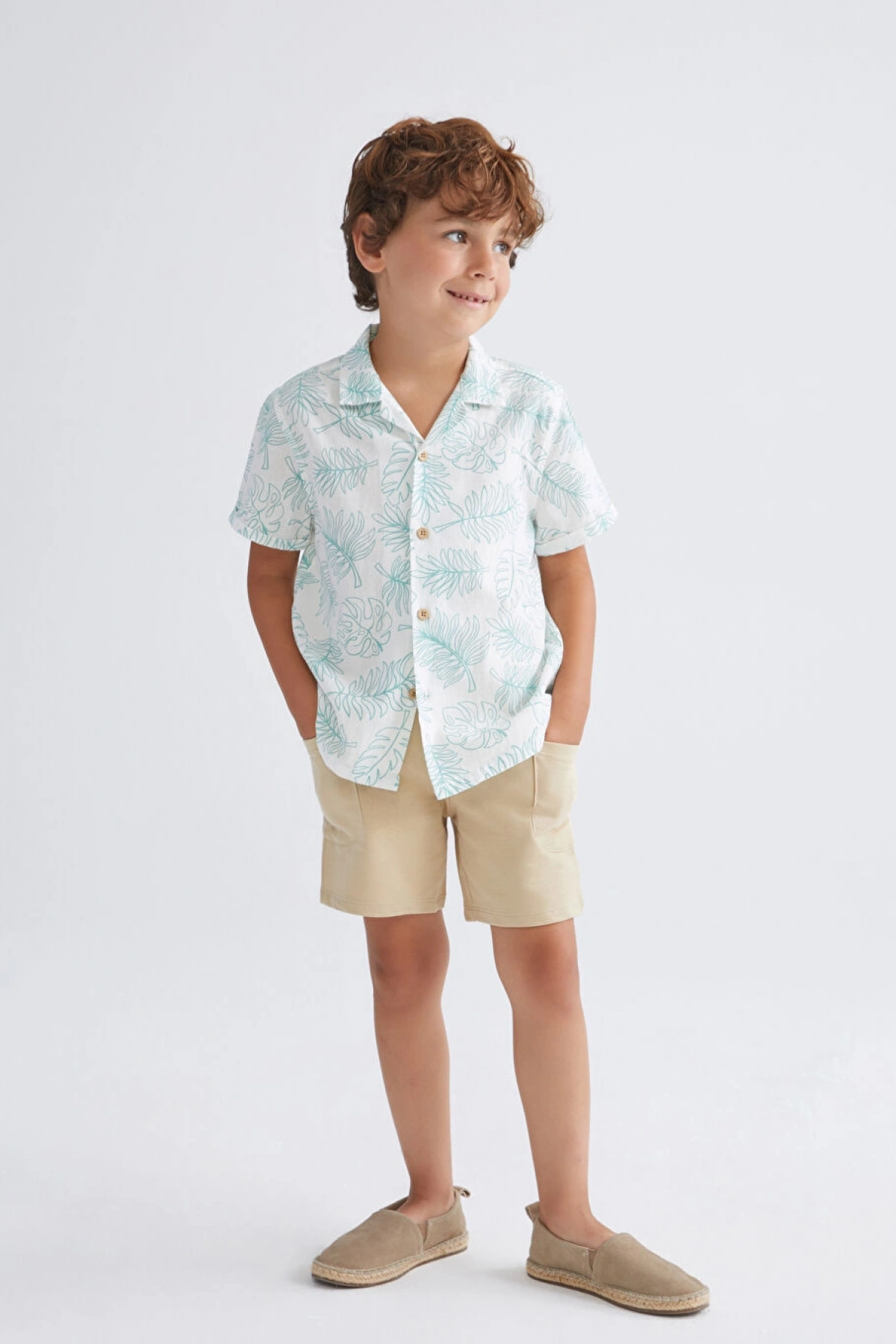 LCW Kids Bej Beli Lastikli Erkek Çocuk Şort