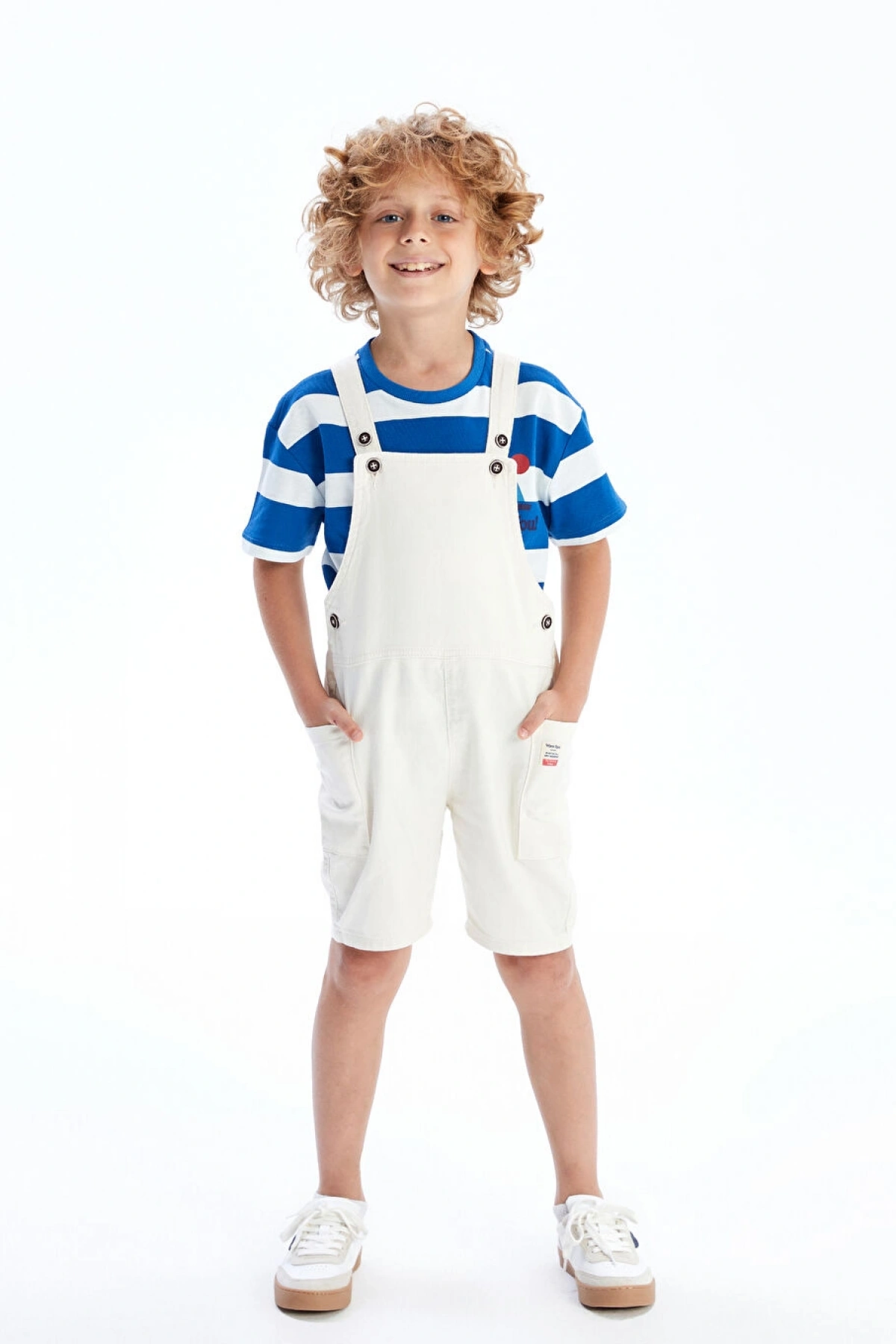 Kare Yaka Askılı Erkek Çocuk Salopet