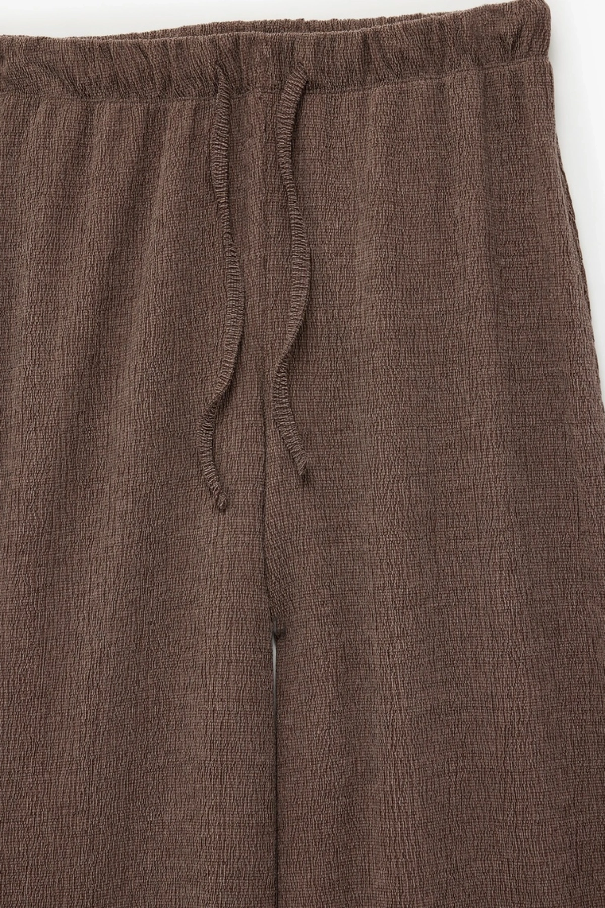 KOTON Bürümcük Kumaş Beli Bağcıklı Geniş Paça Pantolon