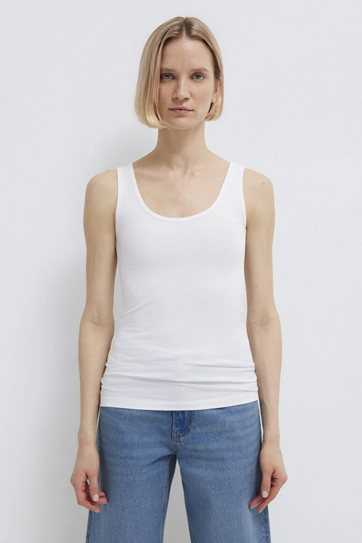 MAVİ ASKILI BASIC ATLET Beyaz