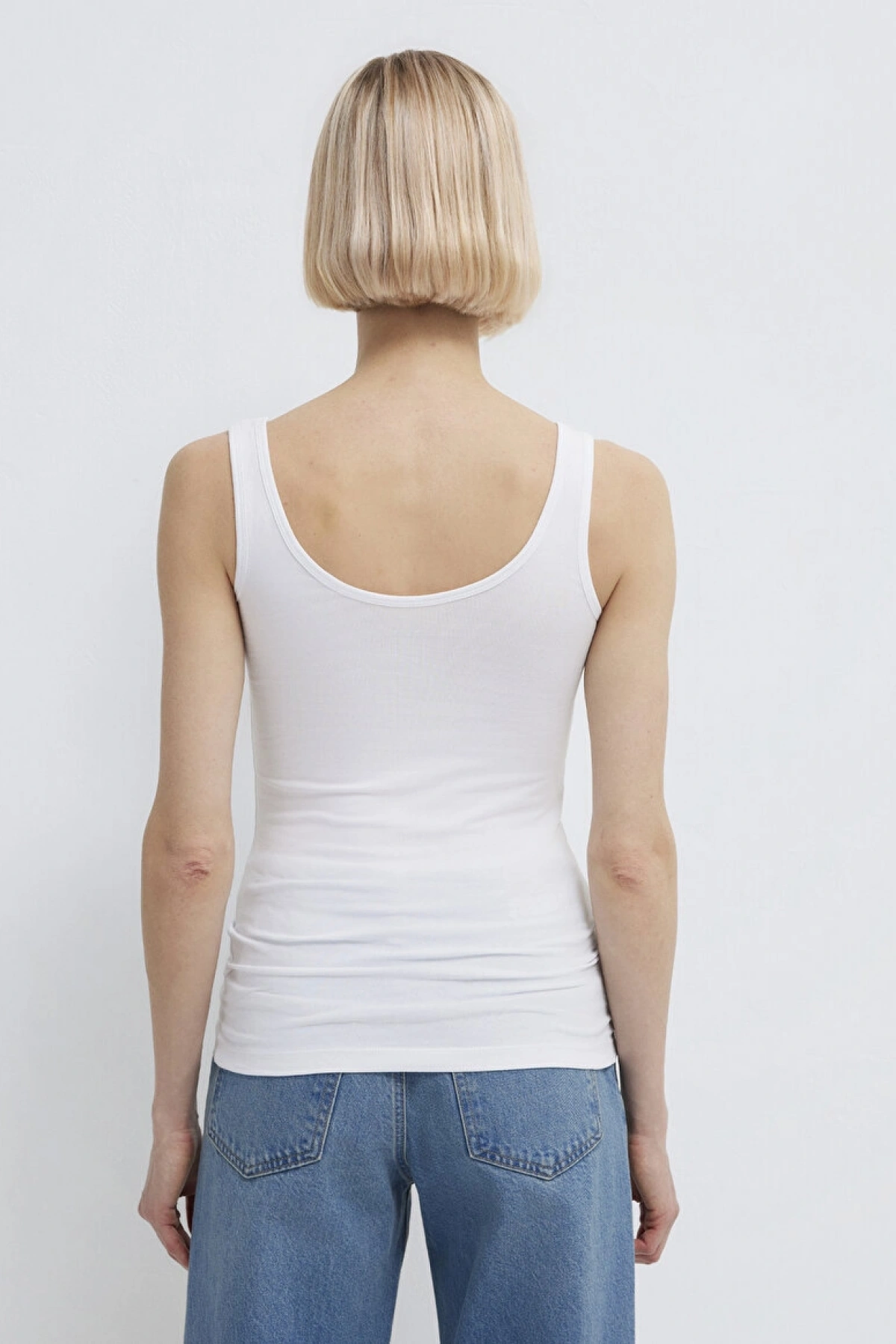 MAVİ ASKILI BASIC ATLET Beyaz