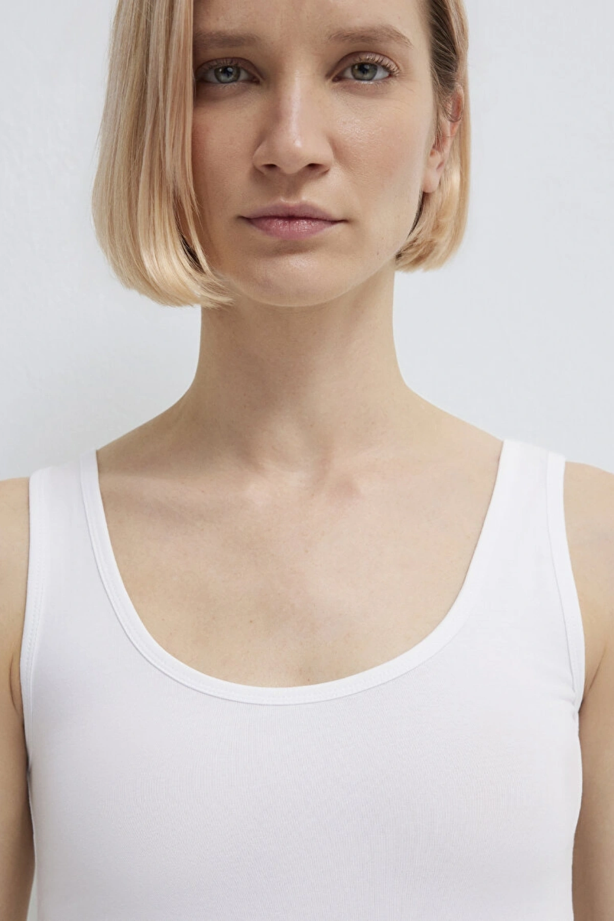 MAVİ ASKILI BASIC ATLET Beyaz